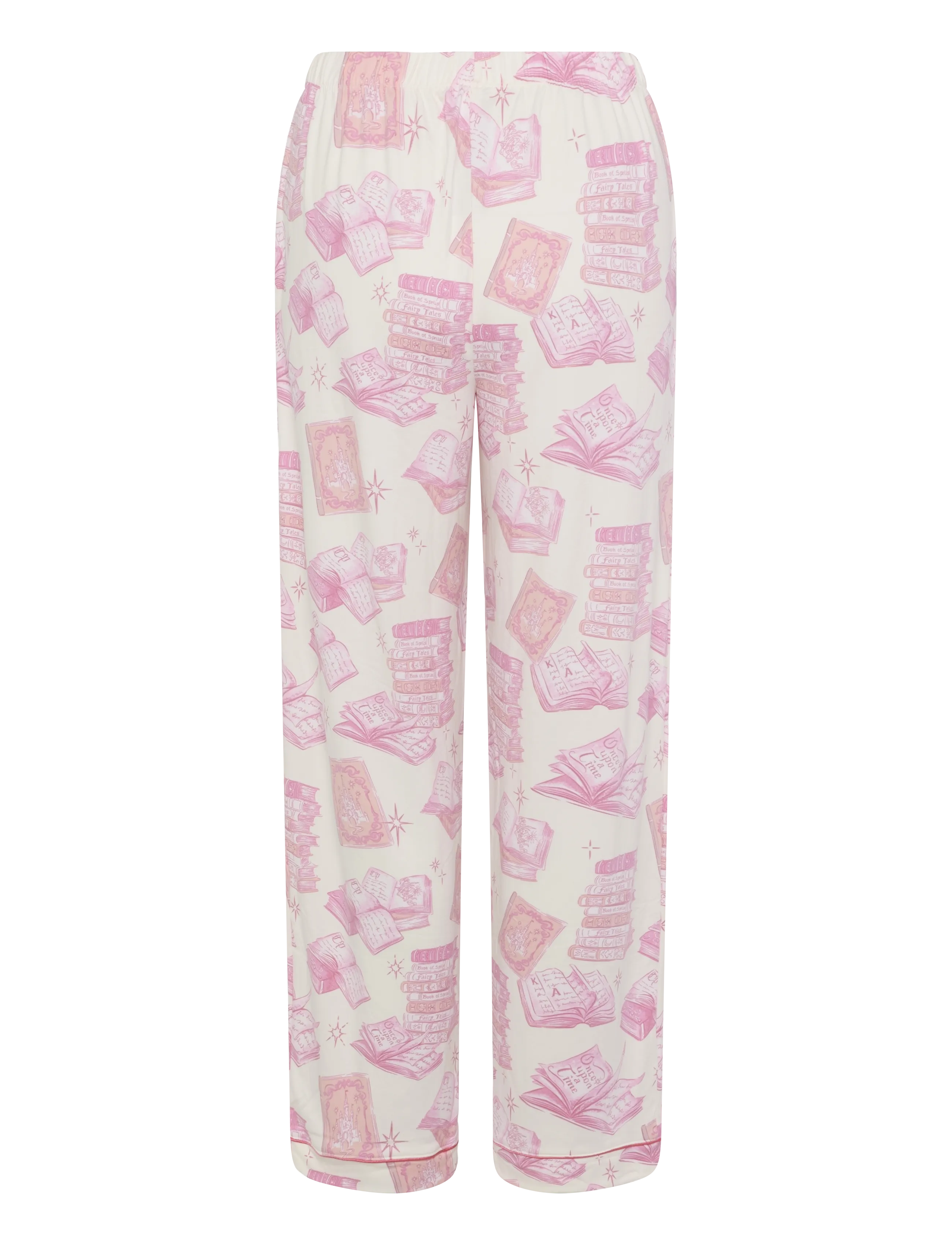 Chelsea Peers - Book Print Long Pyjama Set - pyjamas - off white - 4
