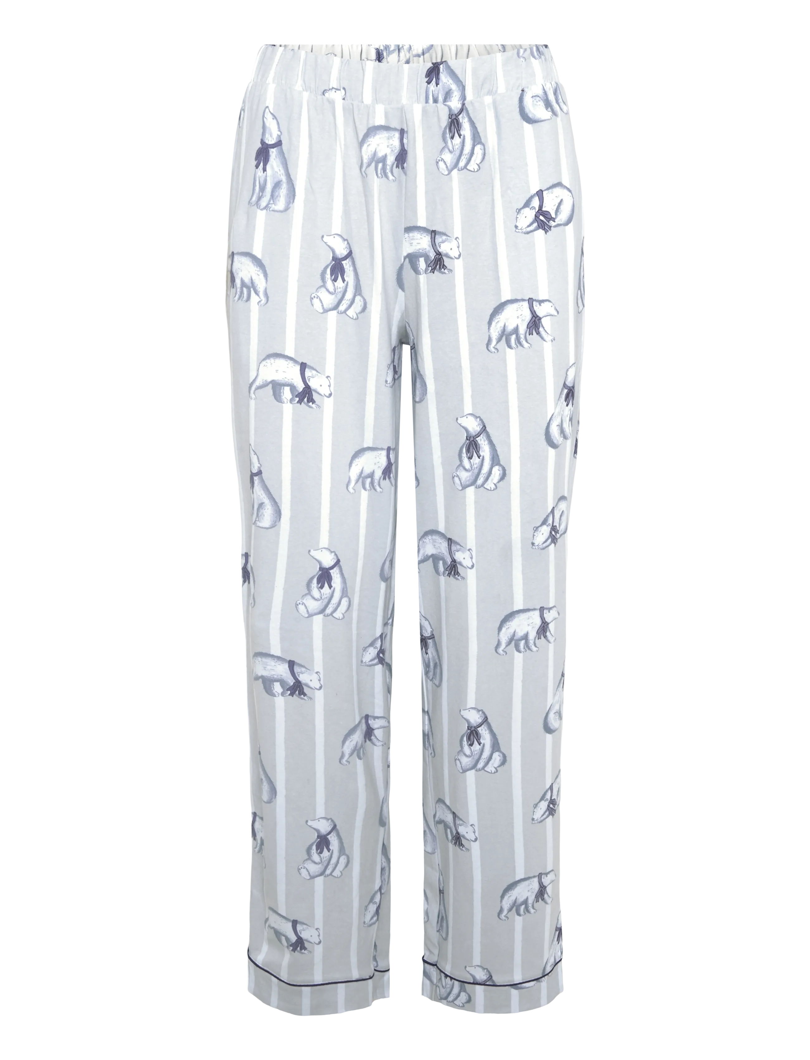 Chelsea Peers - Organic Cotton Polar Bear Stripe Print Long Pyjama Set - sügisene kokkuhoid - white - 3