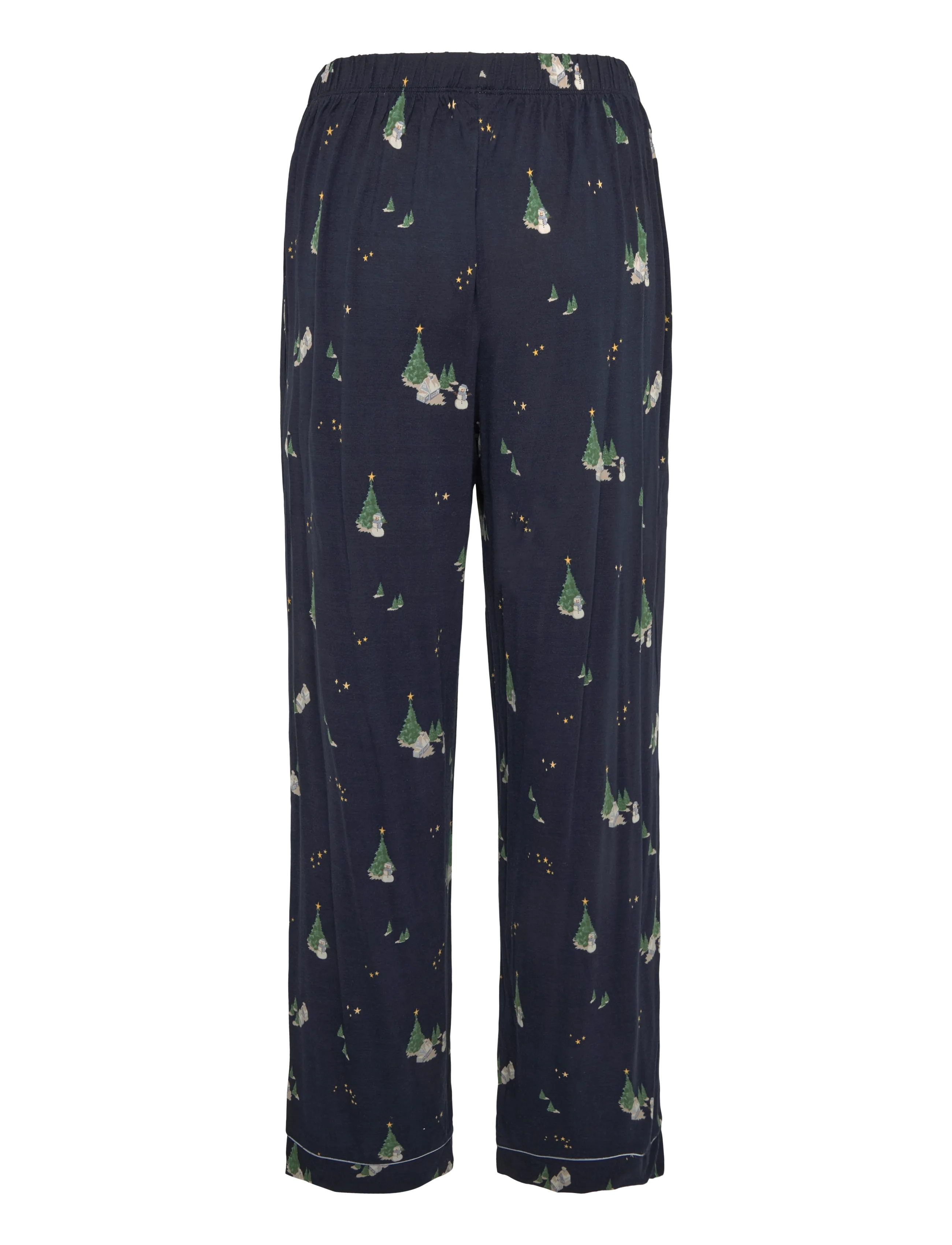 Chelsea Peers - Tiny Christmas Houses Long Pyjama Set - pyjamas - navy - 3