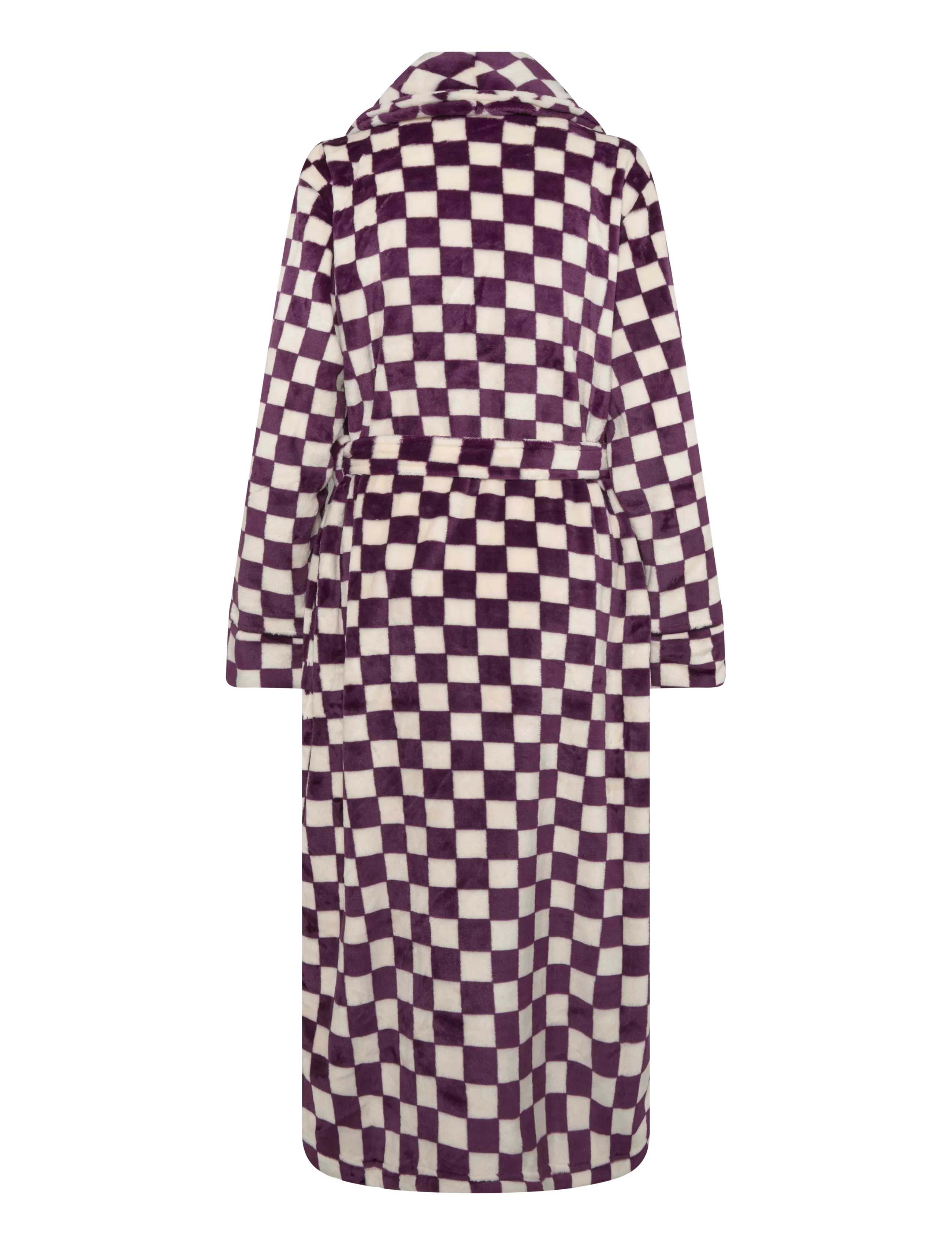 Chelsea Peers - Fleece Checkerboard Dressing Gown - herbstersparnisse - burgundy - 2