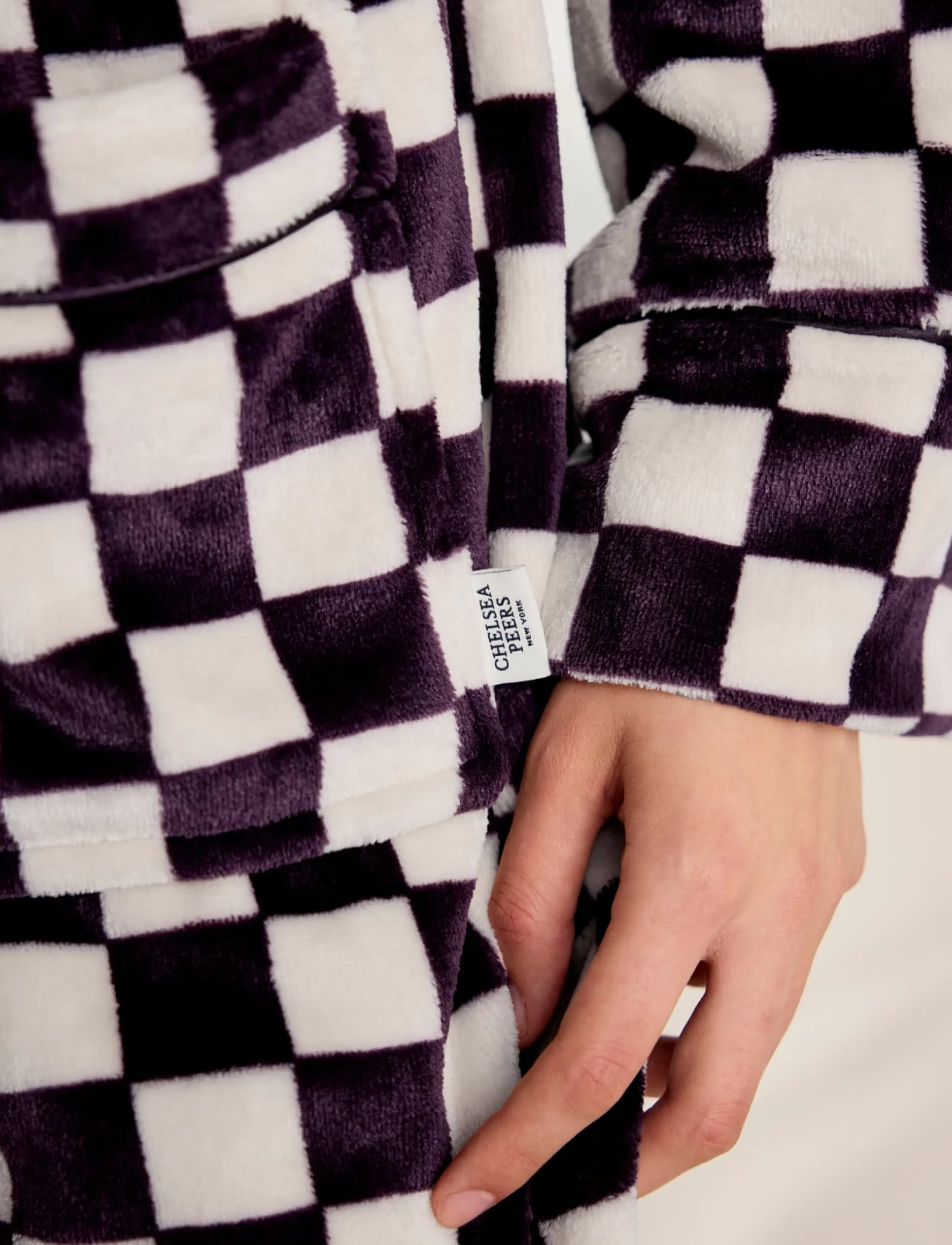 Chelsea Peers Fleece Checkerboard Dressing Gown morgonrockar dam – bild 6