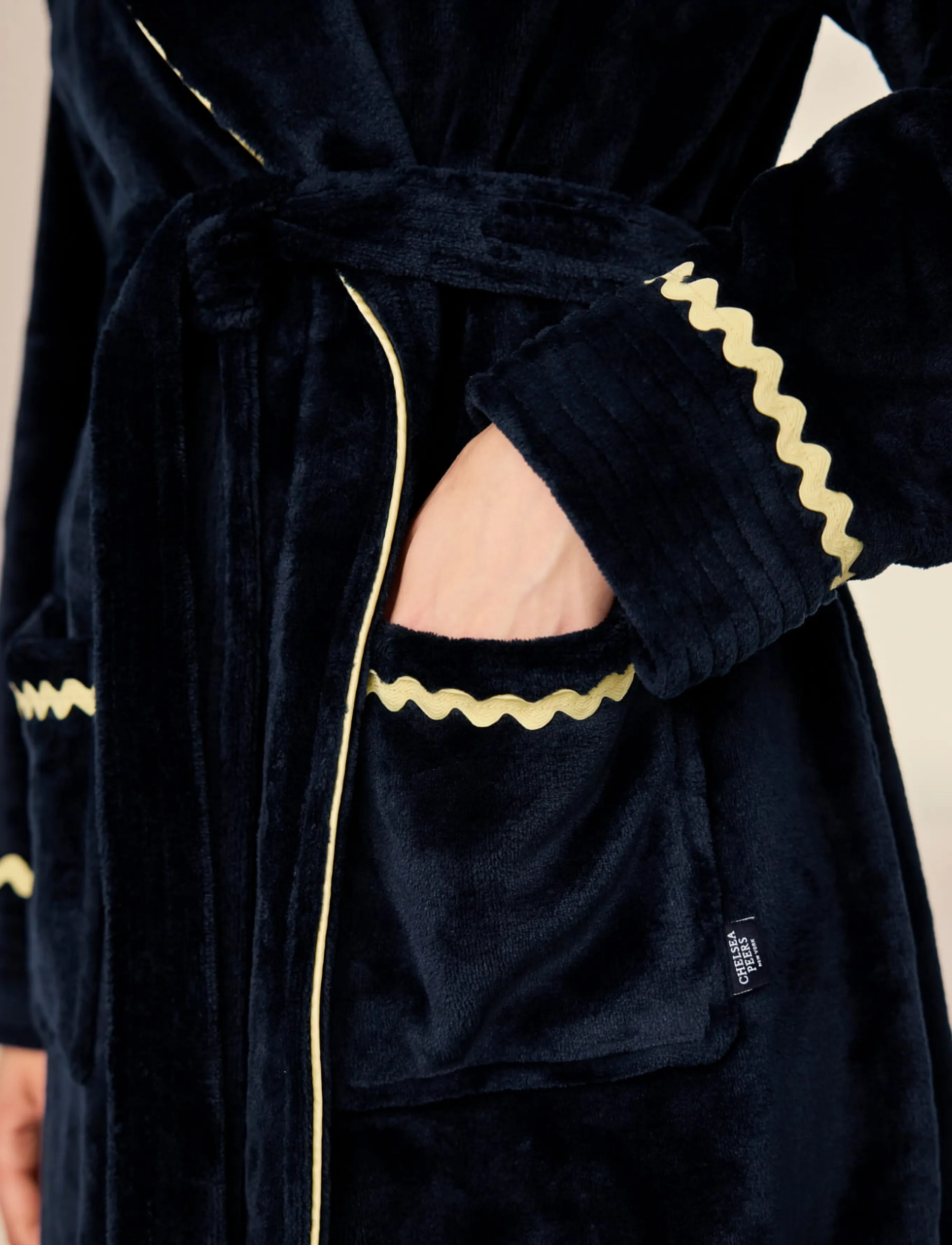 Chelsea Peers Fleece Embroidered Good Night Long Dressing Gown morgonrockar dam – bild 5