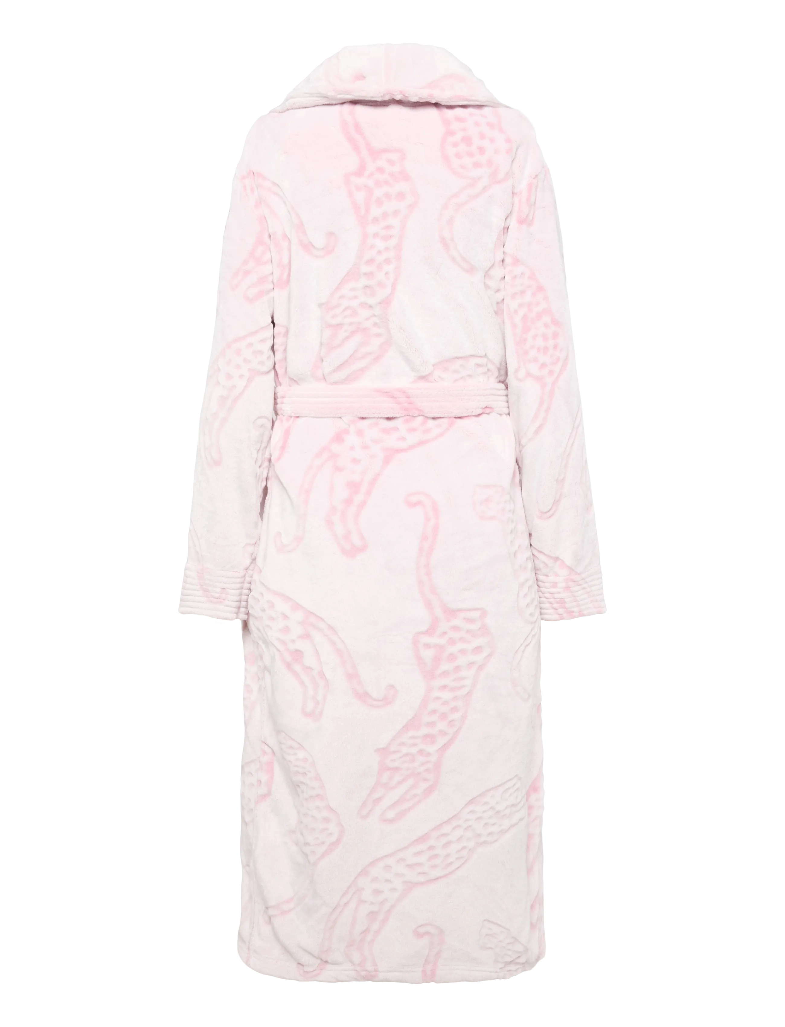 Chelsea Peers - Fleece Burnout Lino Cut Leopard Print Long Dressing Gown - morgenkåber - pink - 2