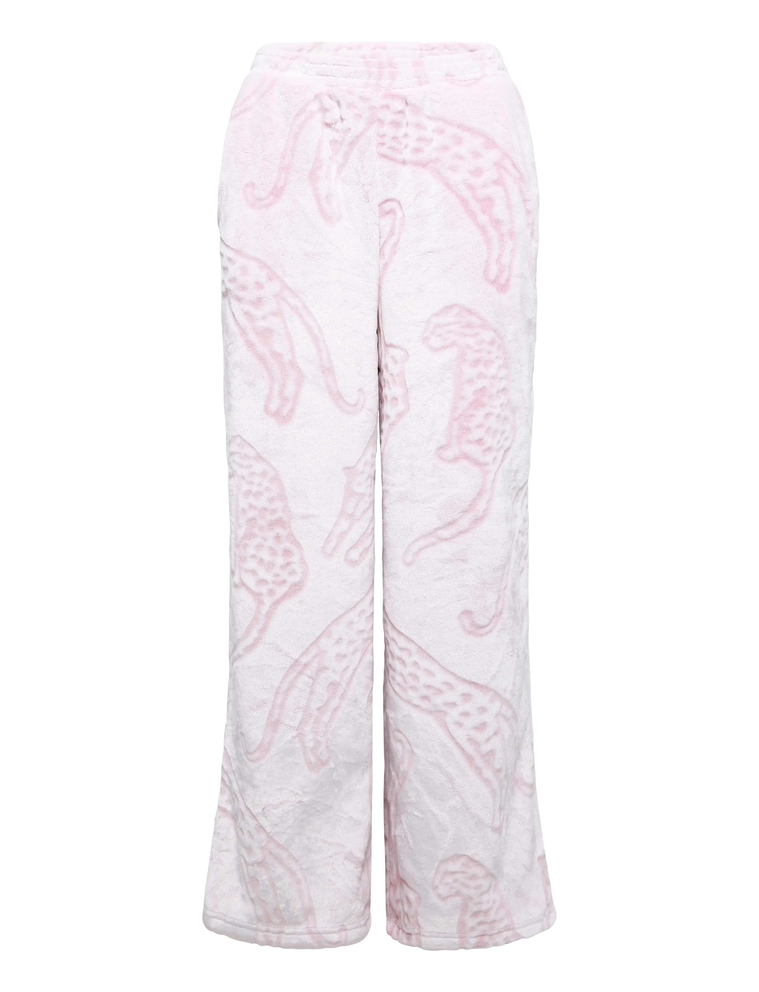Chelsea Peers - Leopard Print Fleece Half Zip Lounge Set - fleece & midlayer - pink - 3
