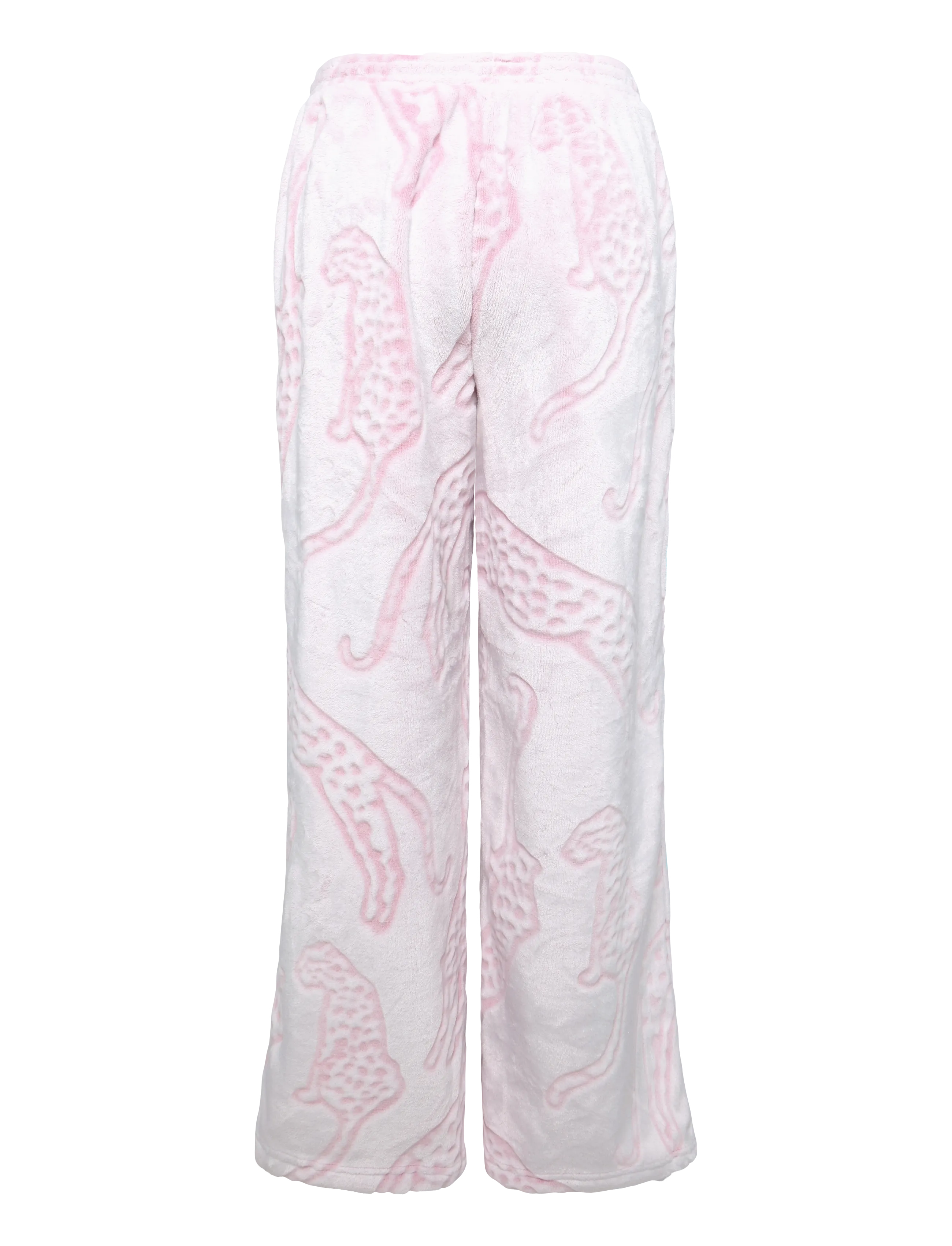 Chelsea Peers - Leopard Print Fleece Half Zip Lounge Set - fleece & midlayer - pink - 4