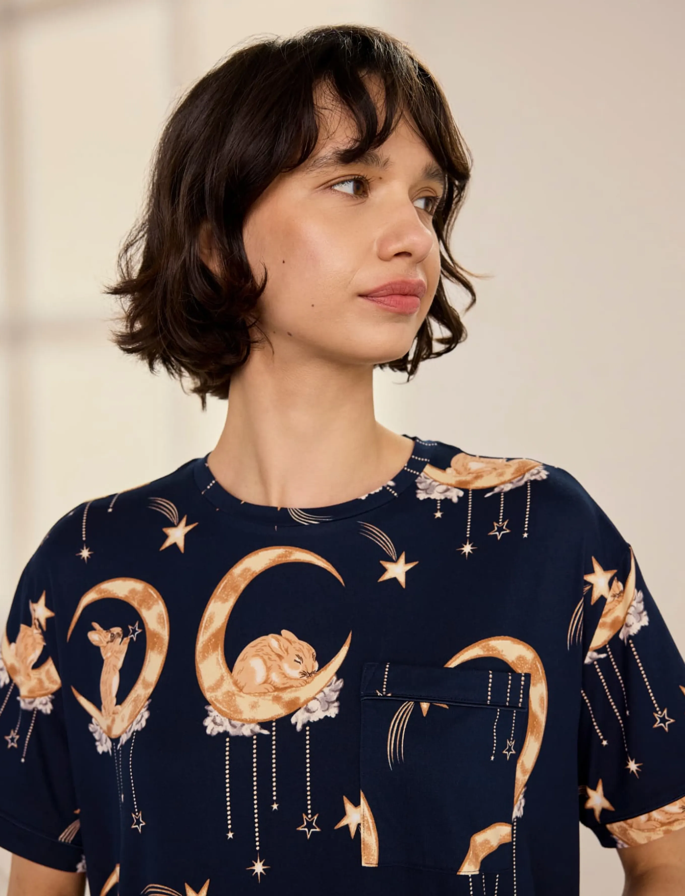 Lunar Bunny Print Nightshirt