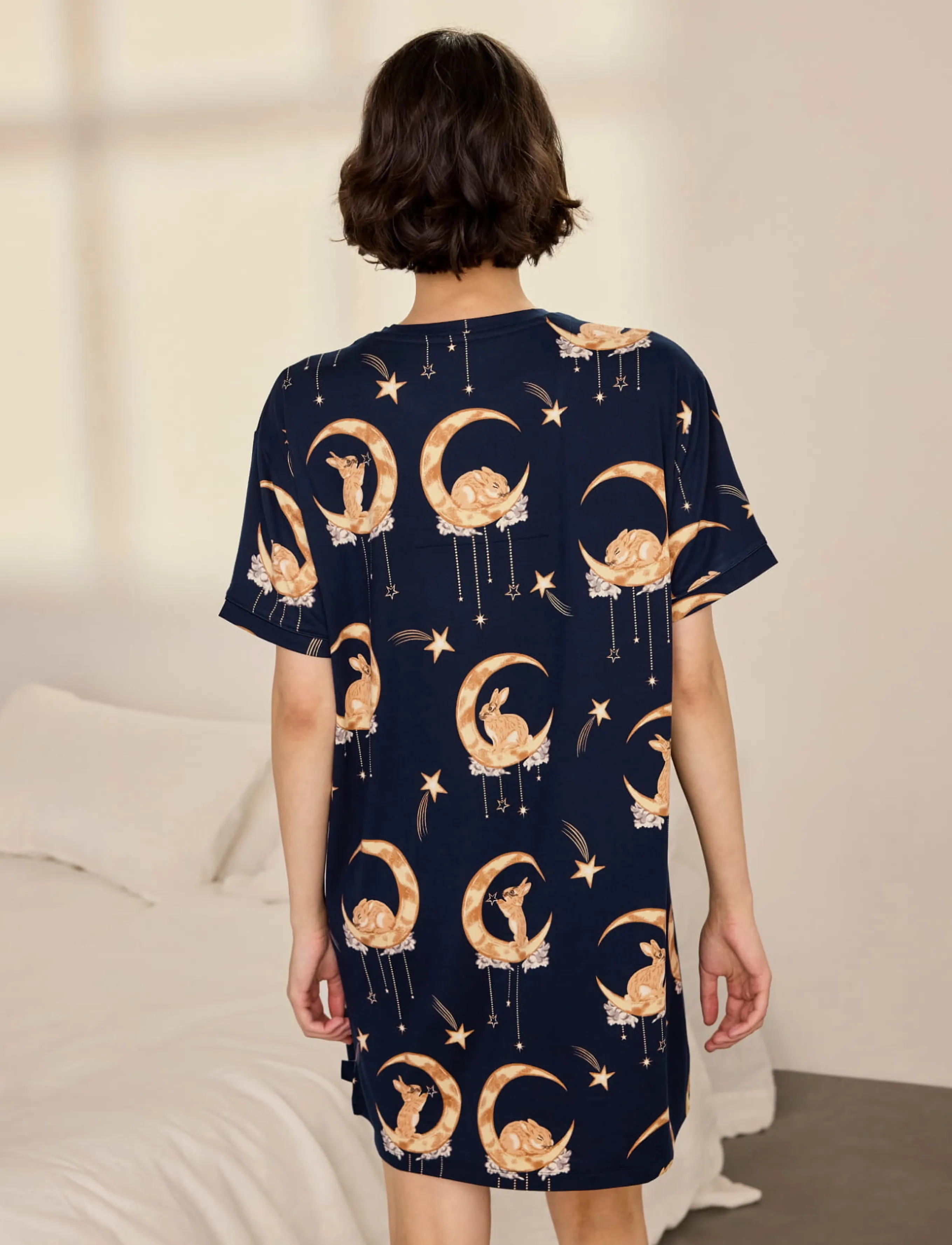 Chelsea Peers Lunar Bunny Print Nightshirt pyjamas & nattlinnen dam – bild 4