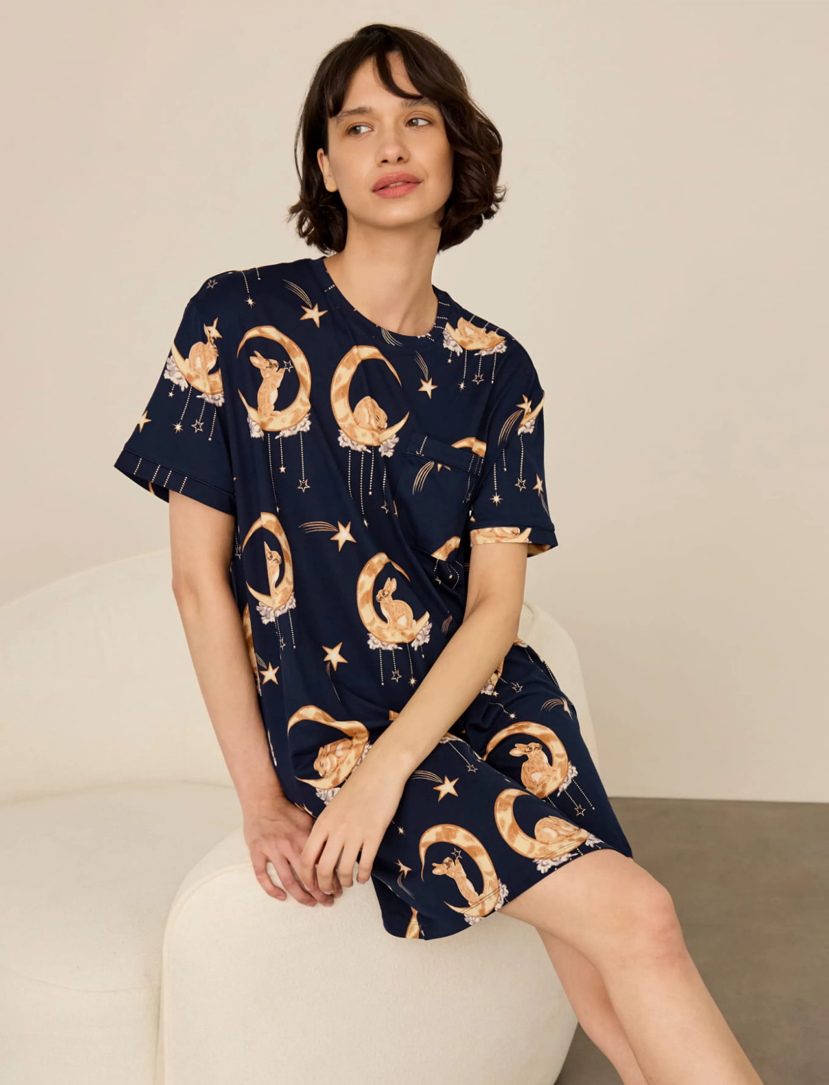 Chelsea Peers Lunar Bunny Print Nightshirt pyjamas & nattlinnen dam – bild 5