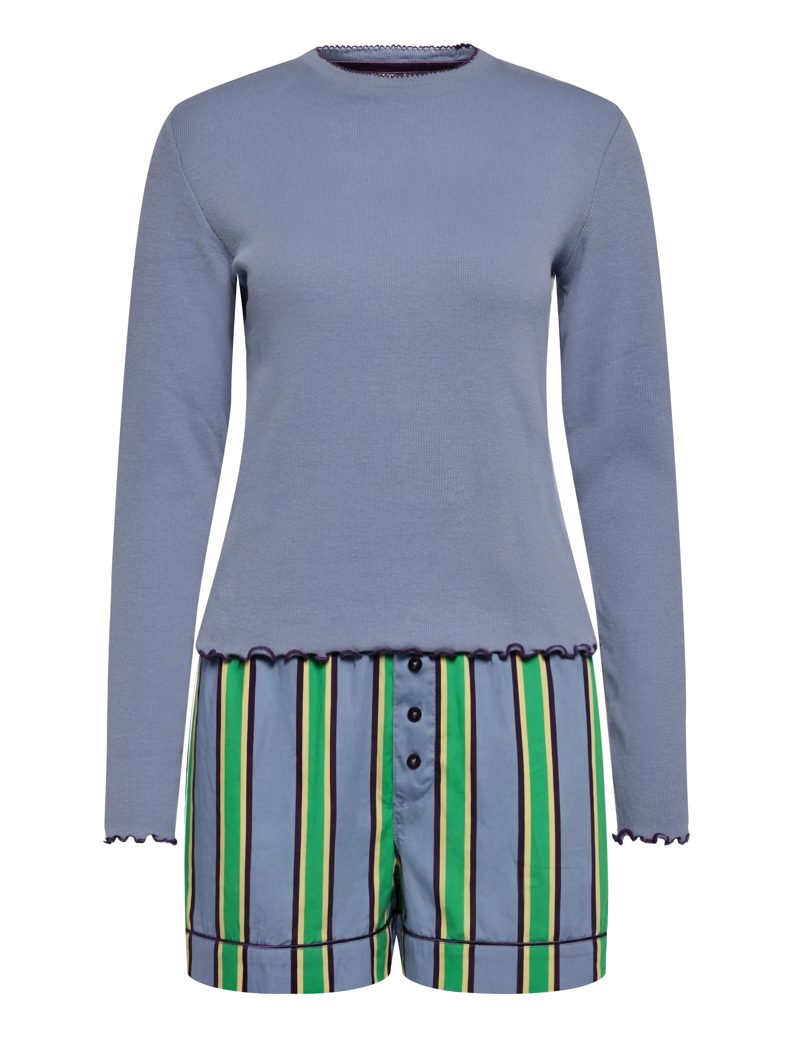 Chelsea Peers Organic Cotton Jewel Stripe Short Pyjama Set - Pidžaamad - MULTI / blue