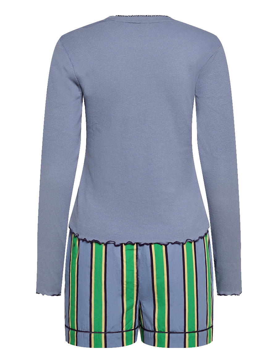 Chelsea Peers - Organic Cotton Jewel Stripe Short Pyjama Set - pidžaamad - multi - 2