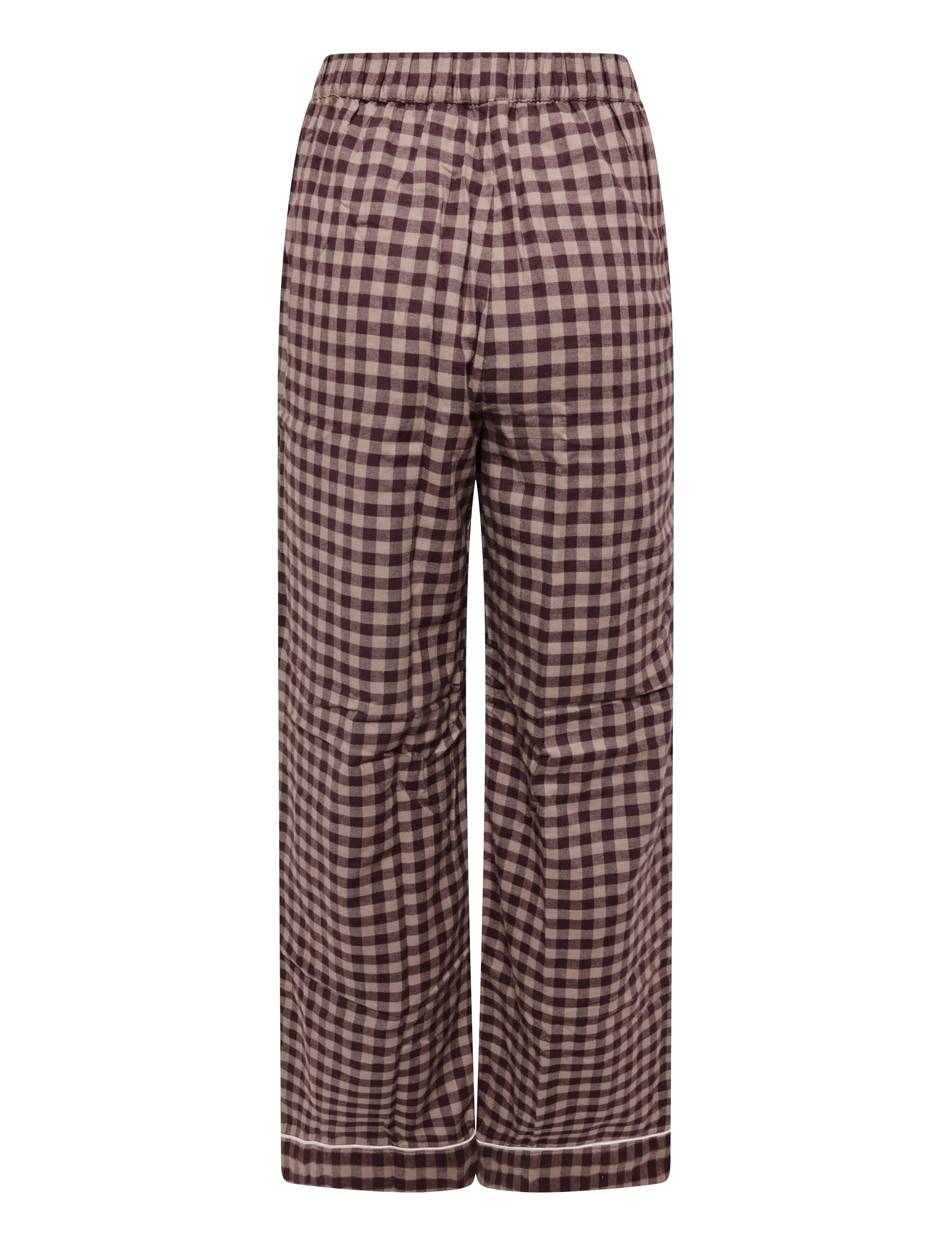 Chelsea Peers - Organic Cotton Embroidered Gingham Enchanted Dreams Long Pyjama Set - pyjamas - brown - 4