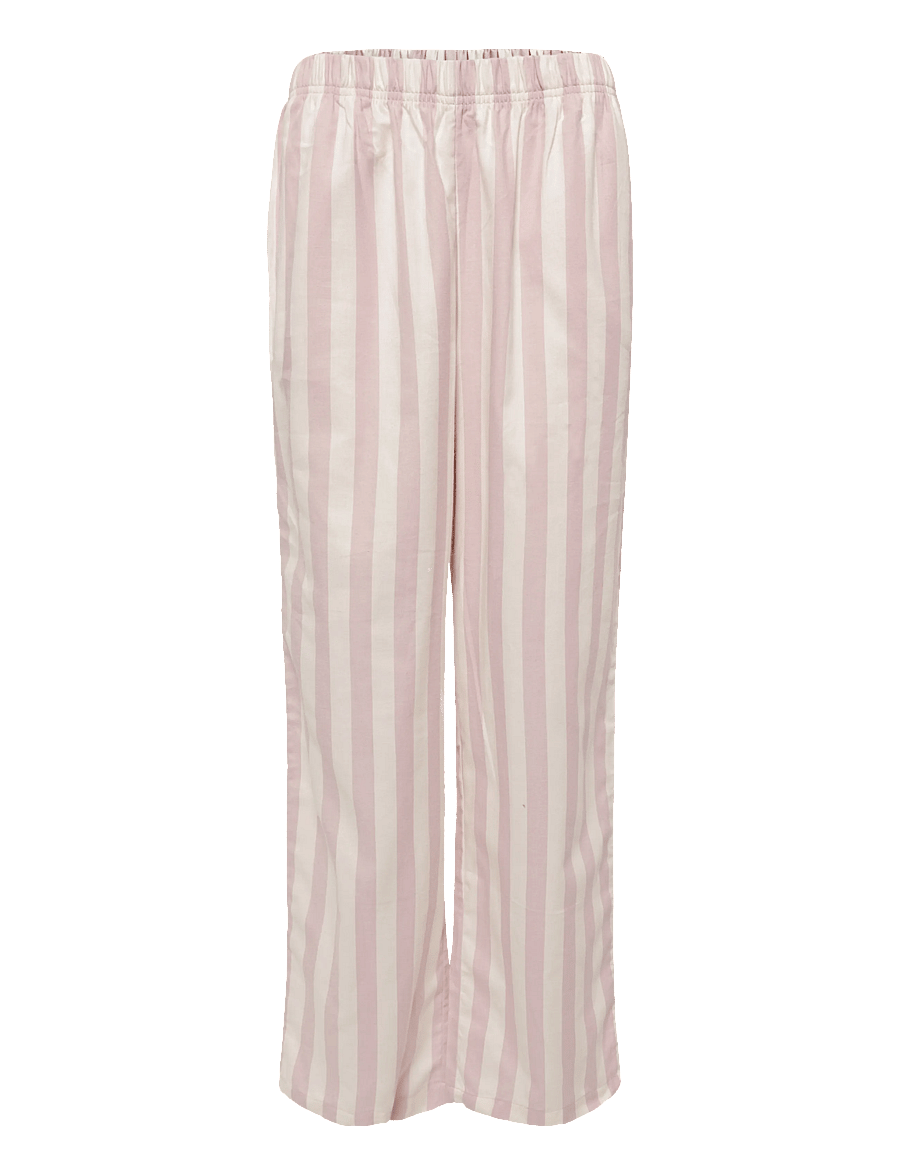 Chelsea Peers - Organic Cotton Ruffle Heart Stripe Long Pyjama Set - pyjamas - pink - 3