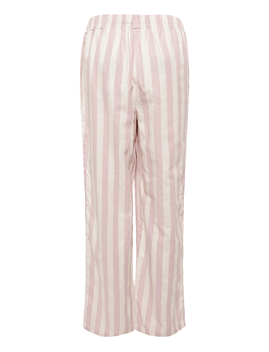 Chelsea Peers - Organic Cotton Ruffle Heart Stripe Long Pyjama Set - pyjamas - pink - 4