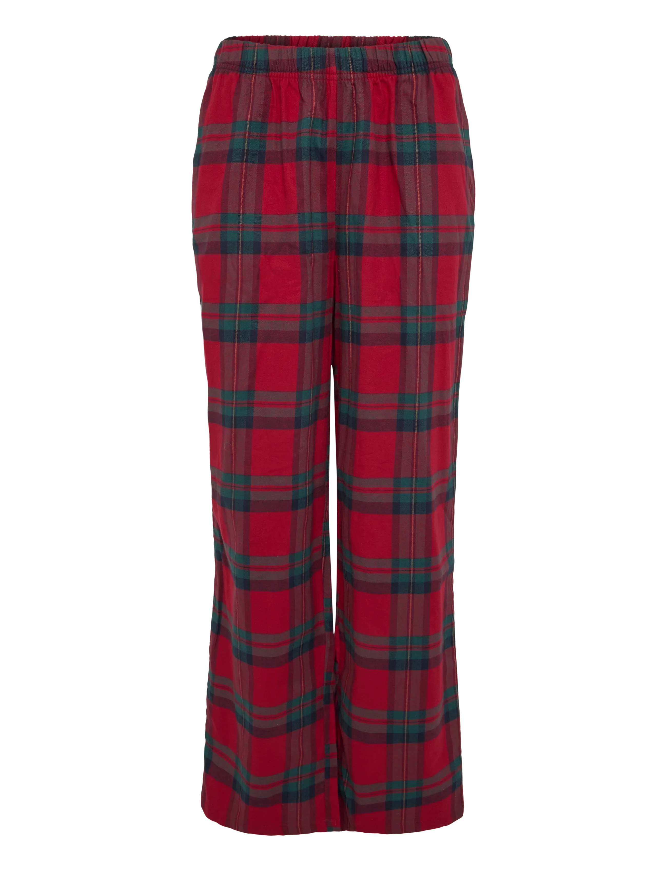 Chelsea Peers - Organic Cotton Flannel Chip Check Long Pyjama Set - langærmede skjorter - red - 2