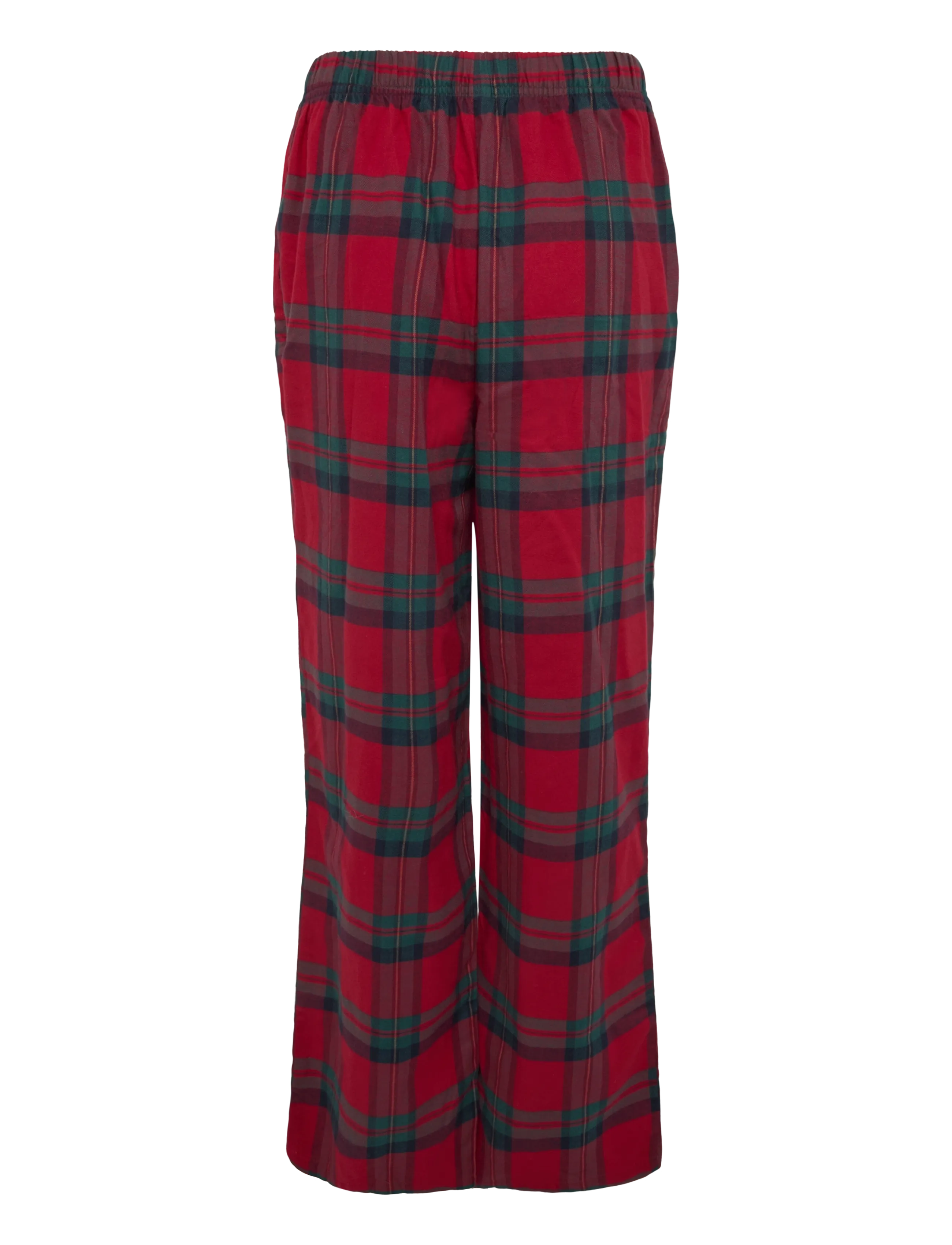 Chelsea Peers - Organic Cotton Flannel Chip Check Long Pyjama Set - langærmede skjorter - red - 3