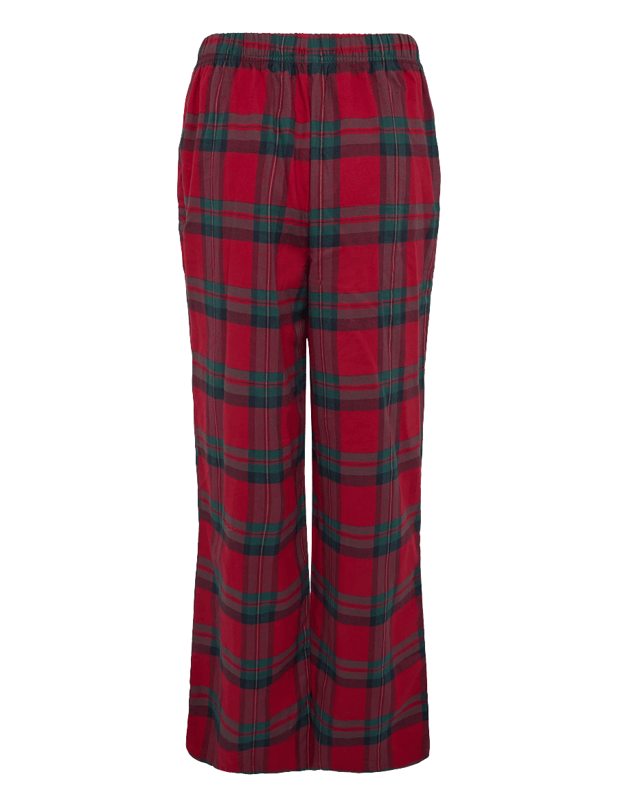 Chelsea Peers - Organic Cotton Flannel Chip Check Long Pyjama Set - langærmede skjorter - red - 3