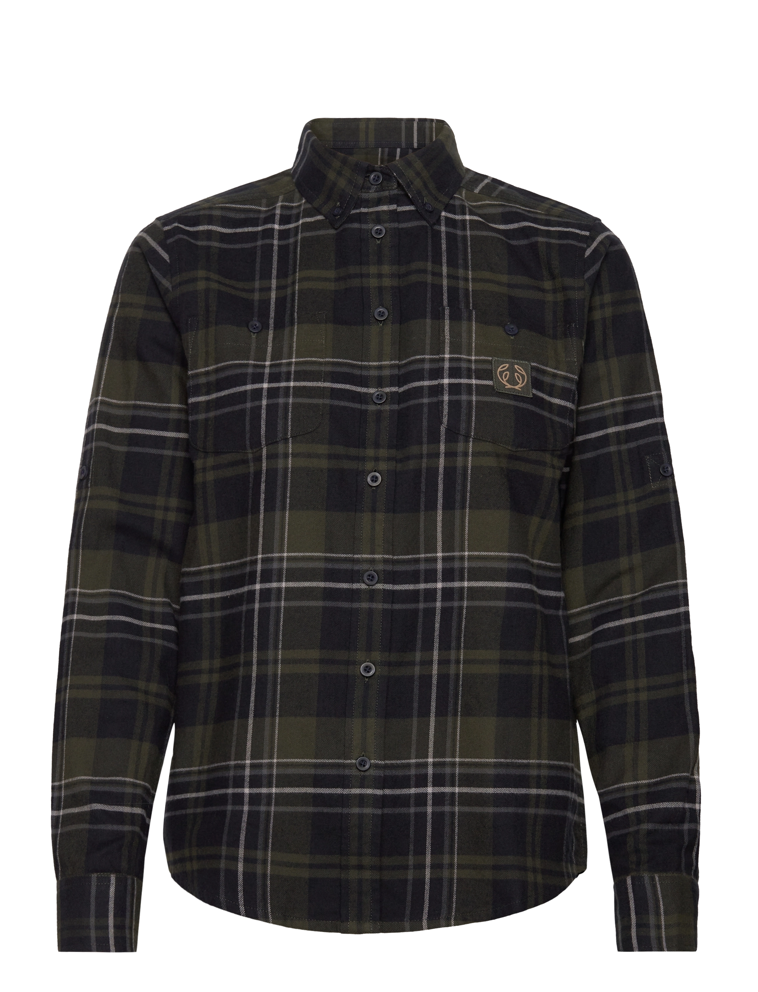 Chevalier Heron Flannel Shirt, 44, Shirts, Grün - Long-sleeved, Frauen