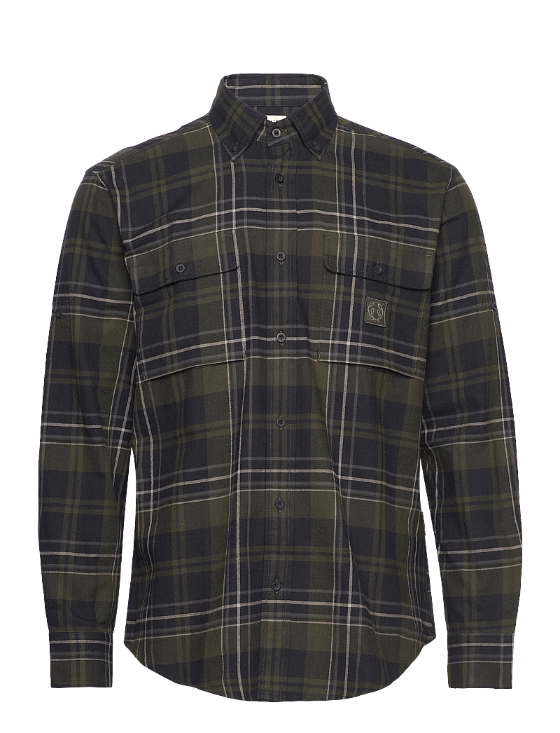 Chevalier - Heron Flannel Shirt Men - oberteile & t-shirts - green checked - 0