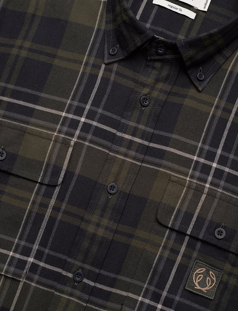 Chevalier - Heron Flannel Shirt Men - oberteile & t-shirts - green checked - 2