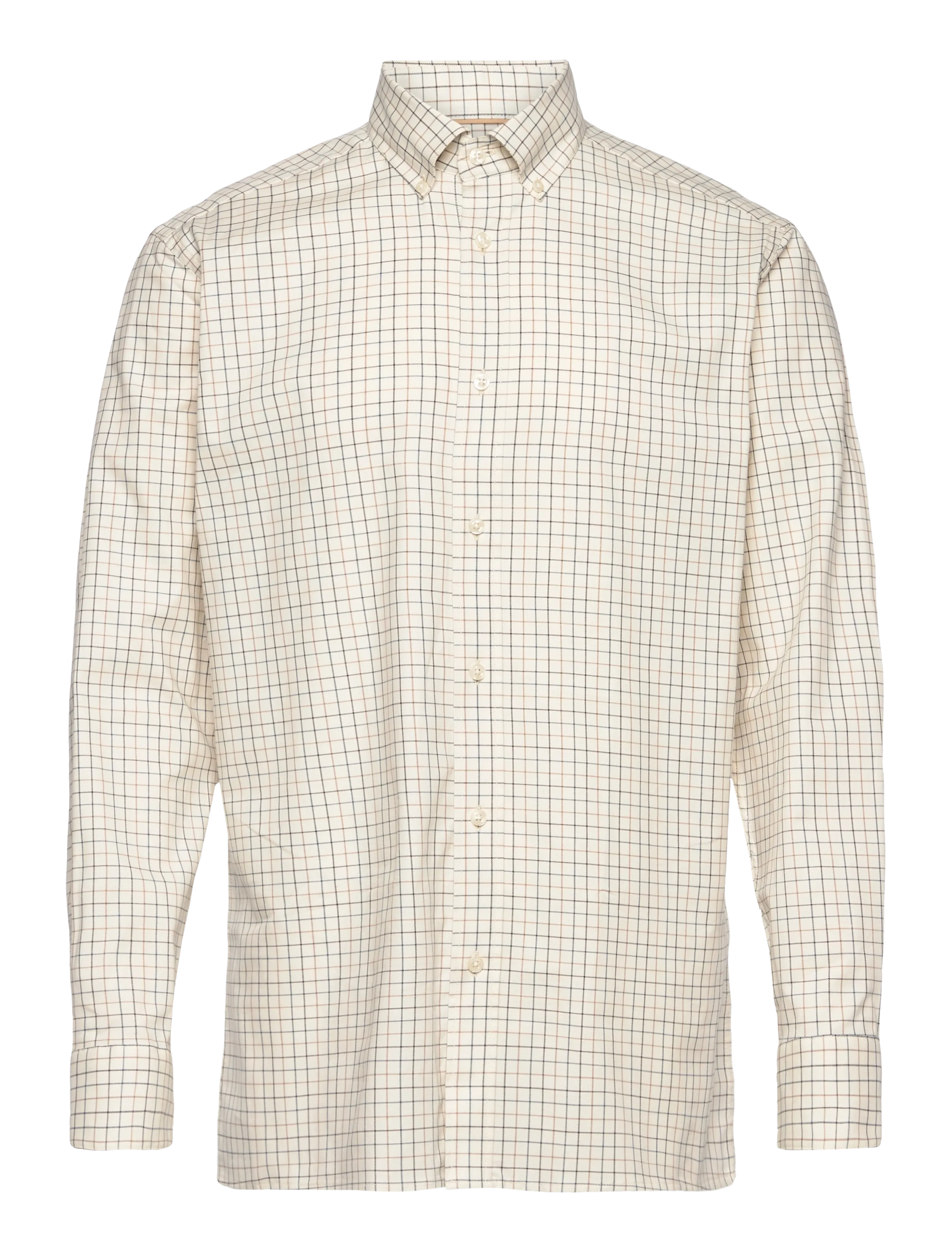 Chevalier Baron Shooting Fit Stretch Shirt - Clothing - STORMY BLUE TATTERSALL / cream