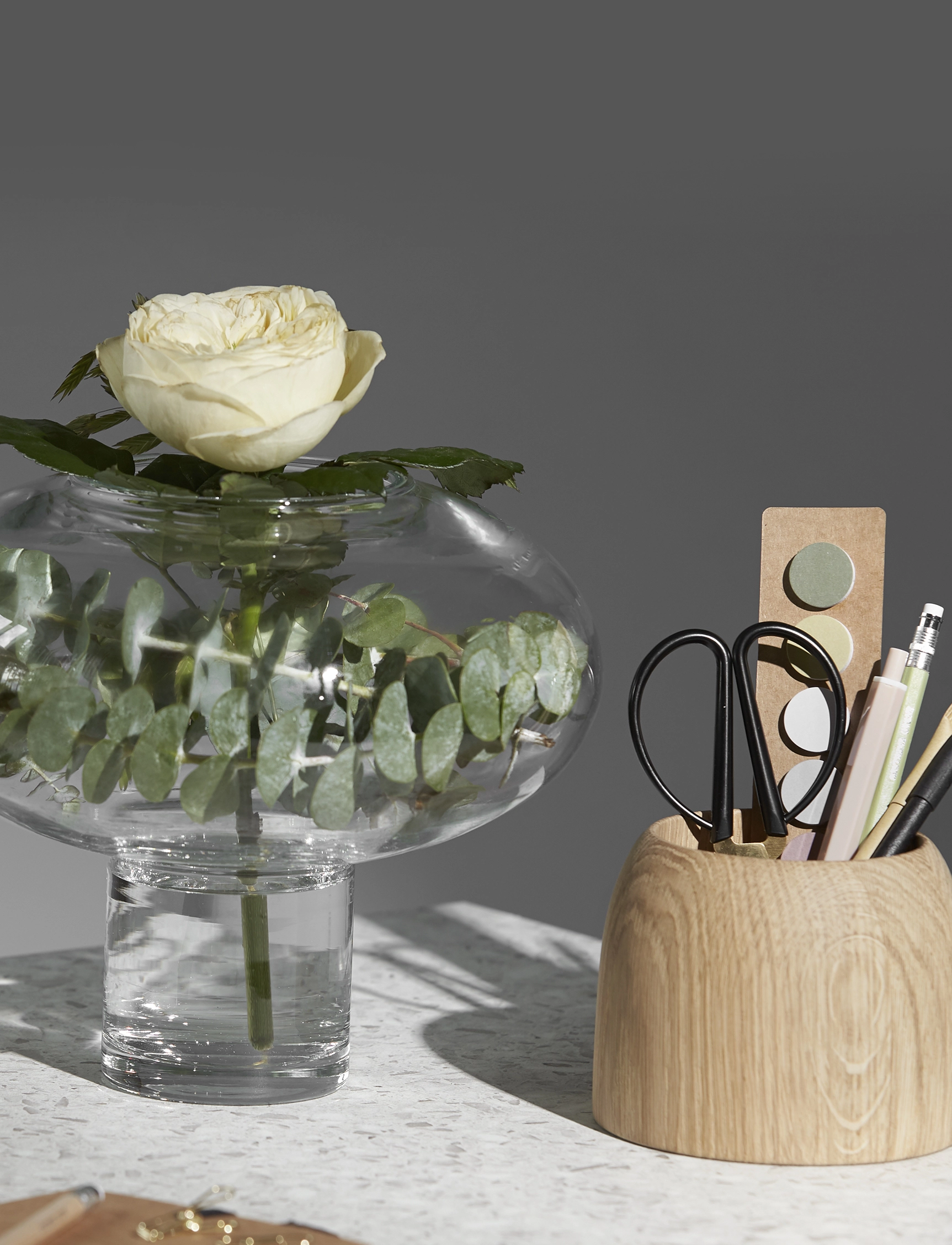 ChiCura - Porcini Vase - vases - oak / clear - 4