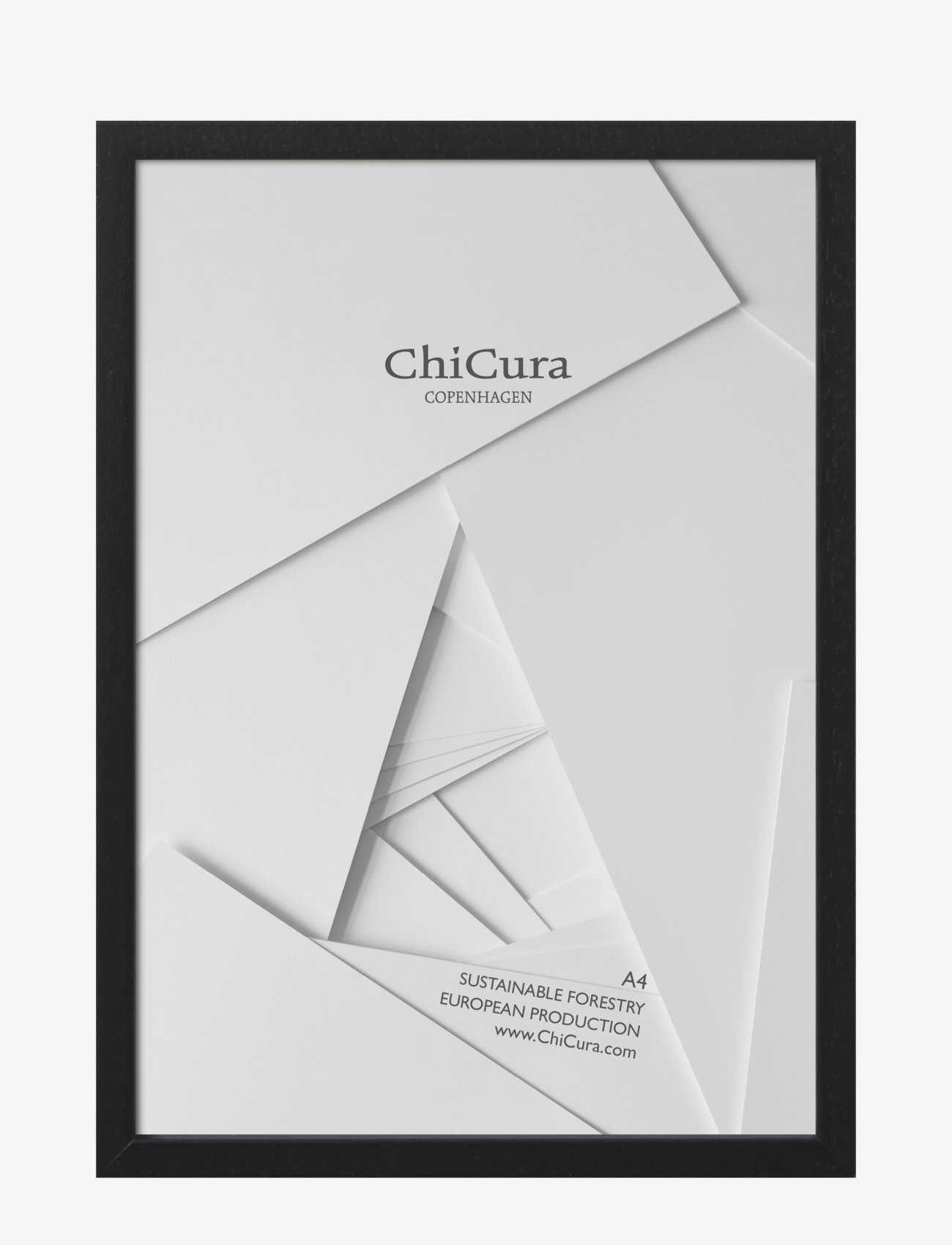 ChiCura Wooden Frame A4 Glass, Ramme, Sort, Str: 21X29.7CM