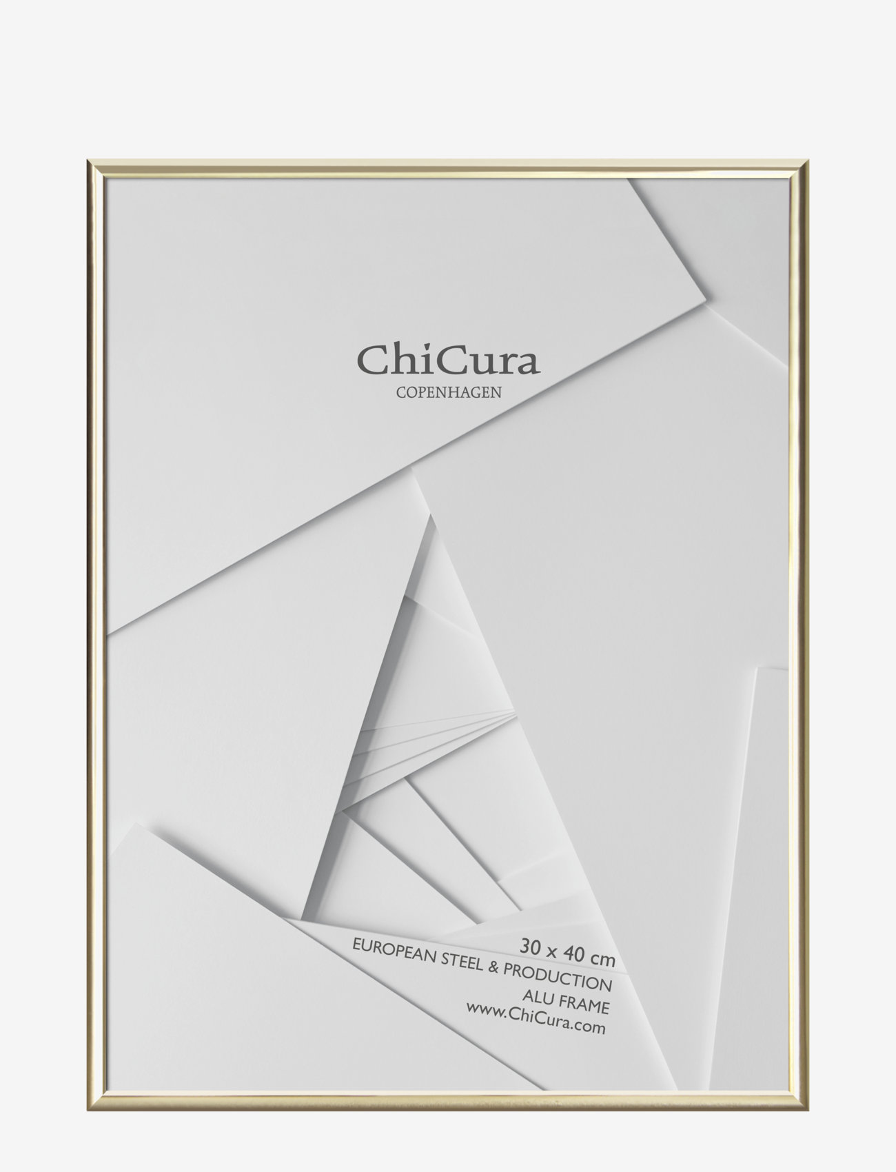ChiCura Alu Frame 30X40Cm Glass, Ramme, Guld, Str: 30X40CM