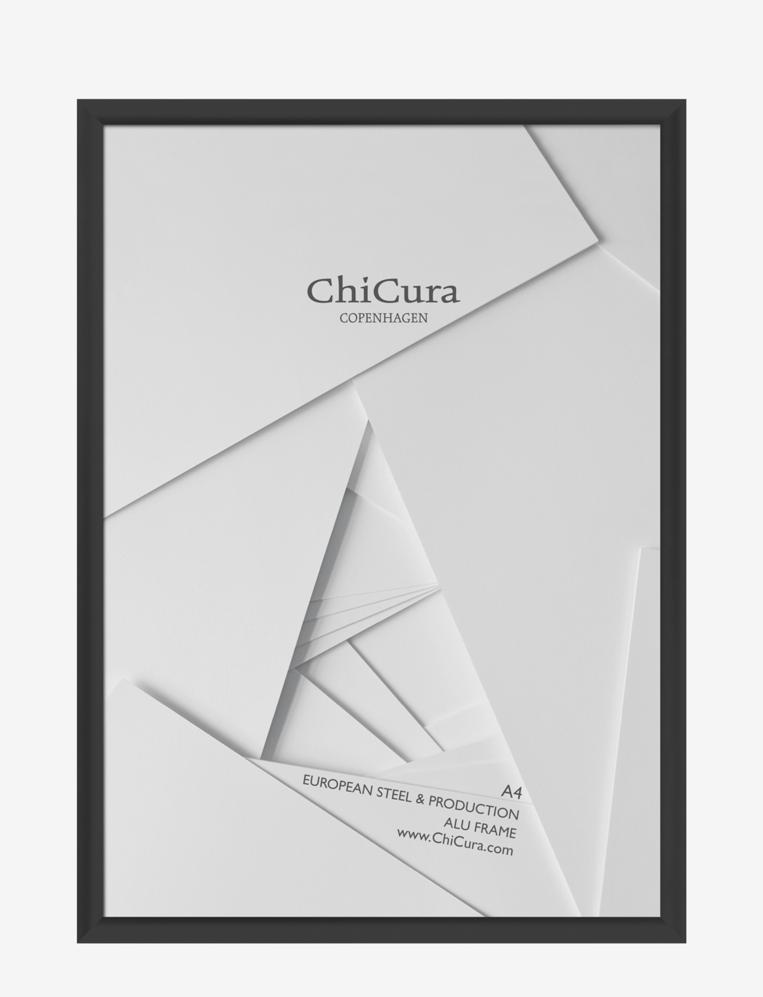 ChiCura Alu Frame A4 Acrylic, Ramme, Sort, Str: 21X29.7CM