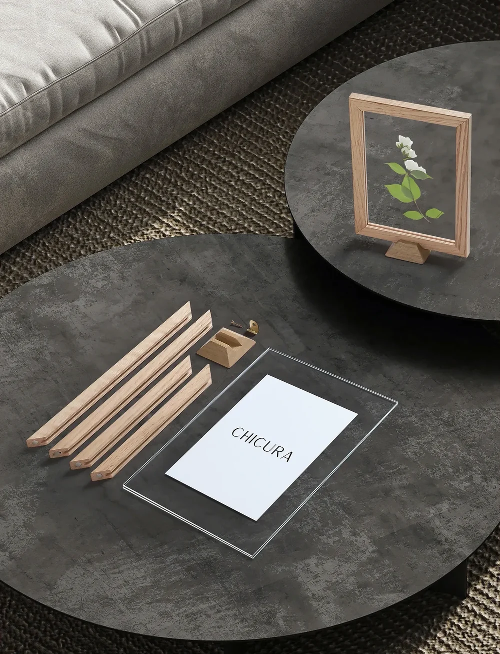 ChiCura - Linia Frame - A4 - Oak Incl. Frame Stand - nach preis einkaufen - oak - 2