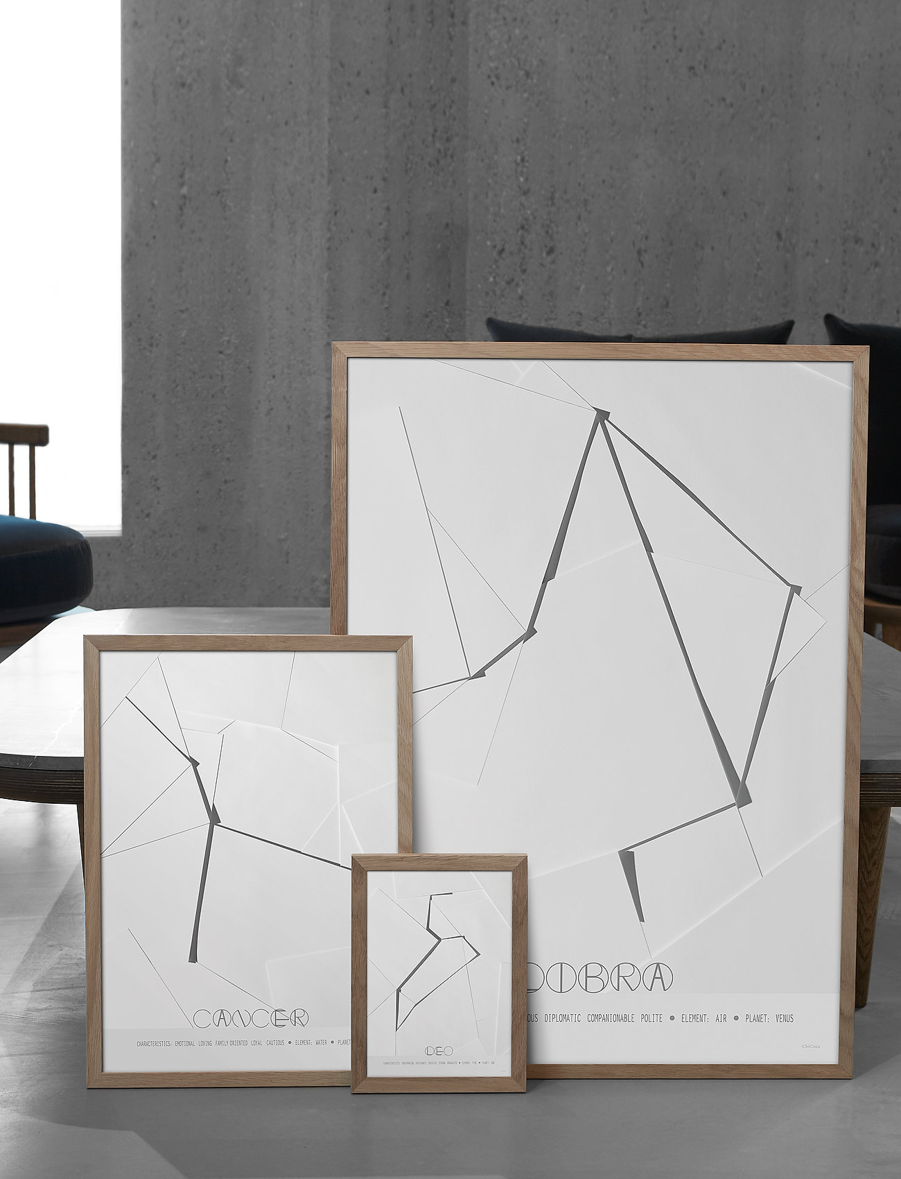ChiCura Libra The Scales, 50X70 cm, Posters, Mehrfarbig/gemustert - Black & White, Homeware