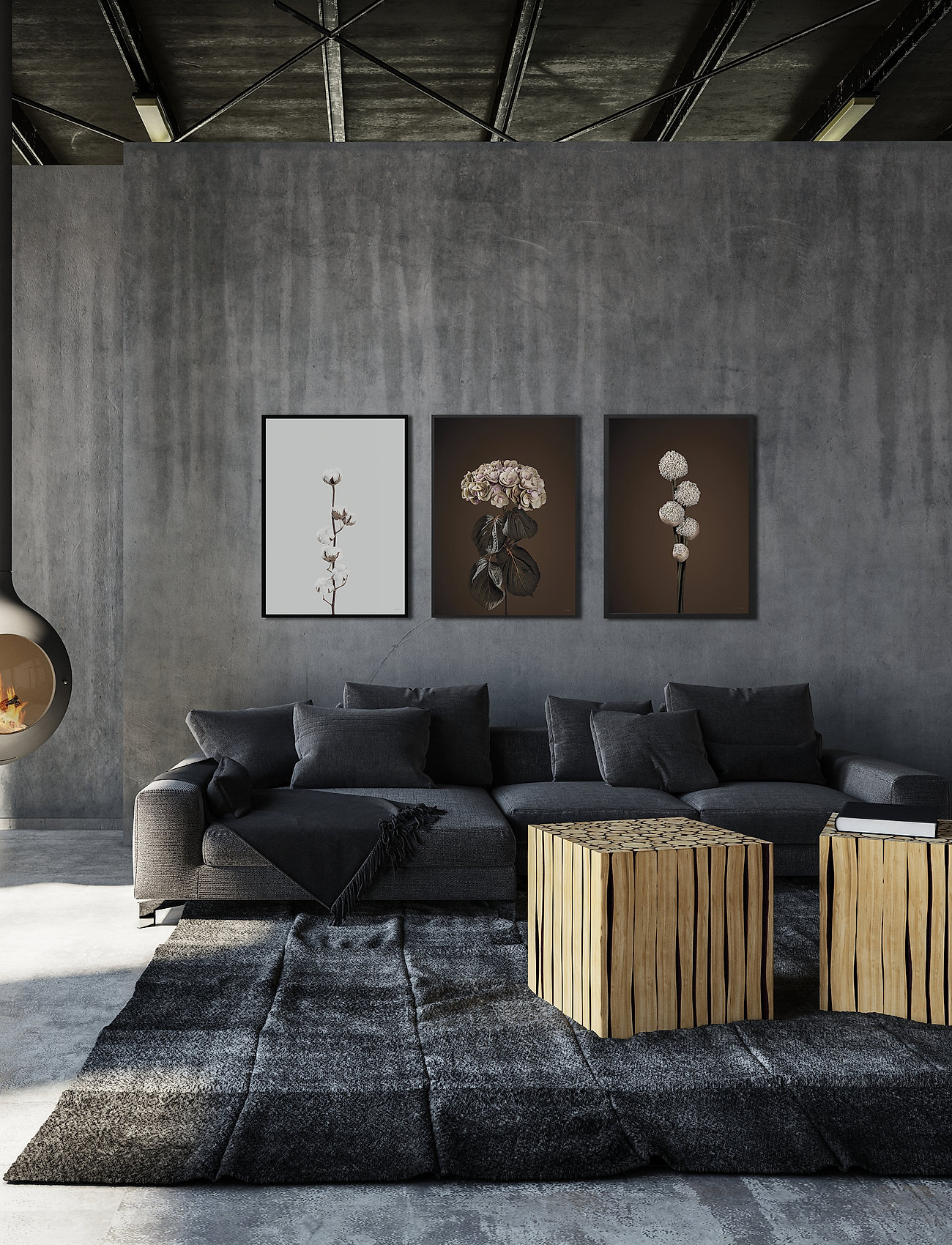 ChiCura Unfold Brown, 50X70 cm, Posters, Mehrfarbig/gemustert - Botanical, Homeware