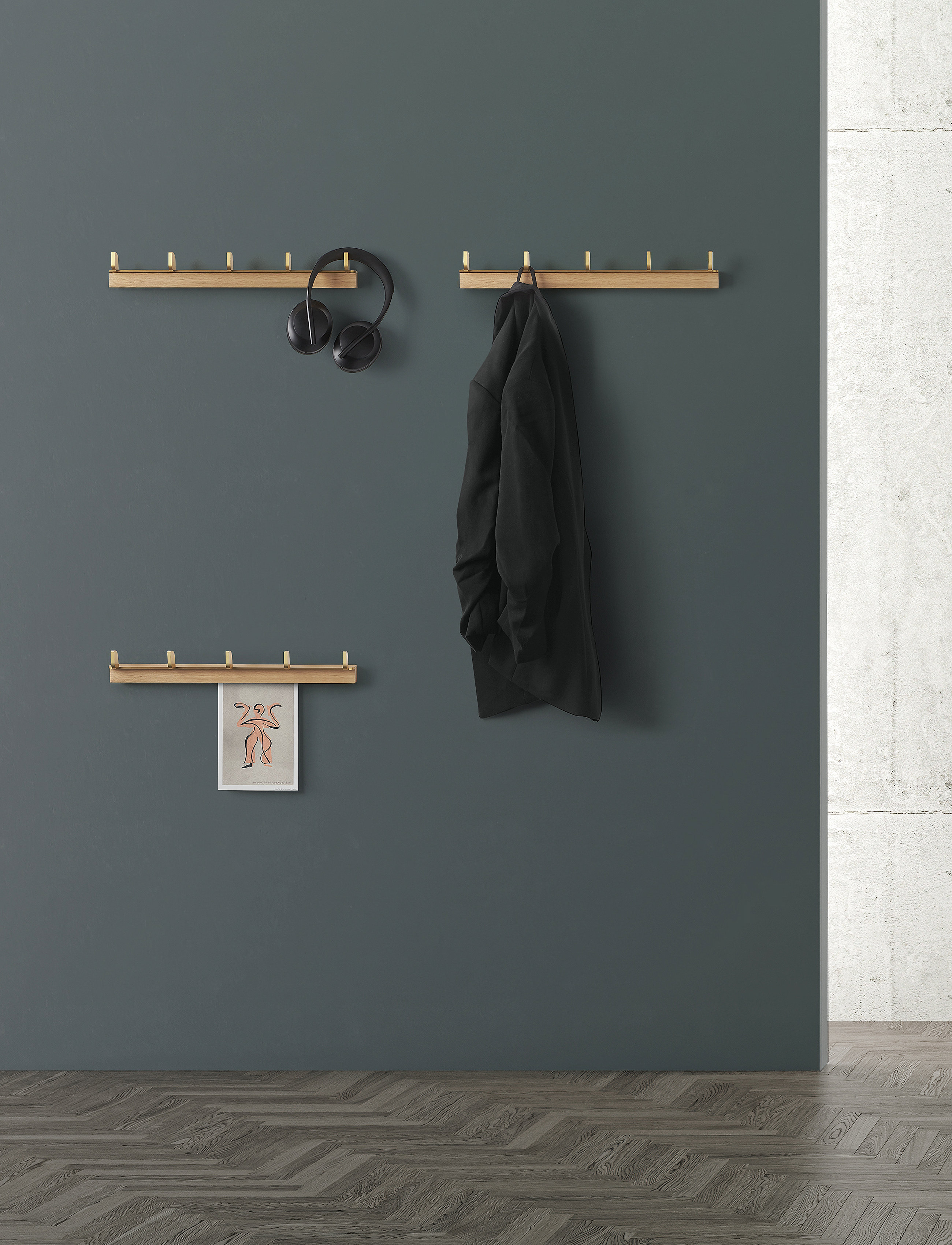 ChiCura - Tabula Rack Oak - knagerækker - oak/golden - 4