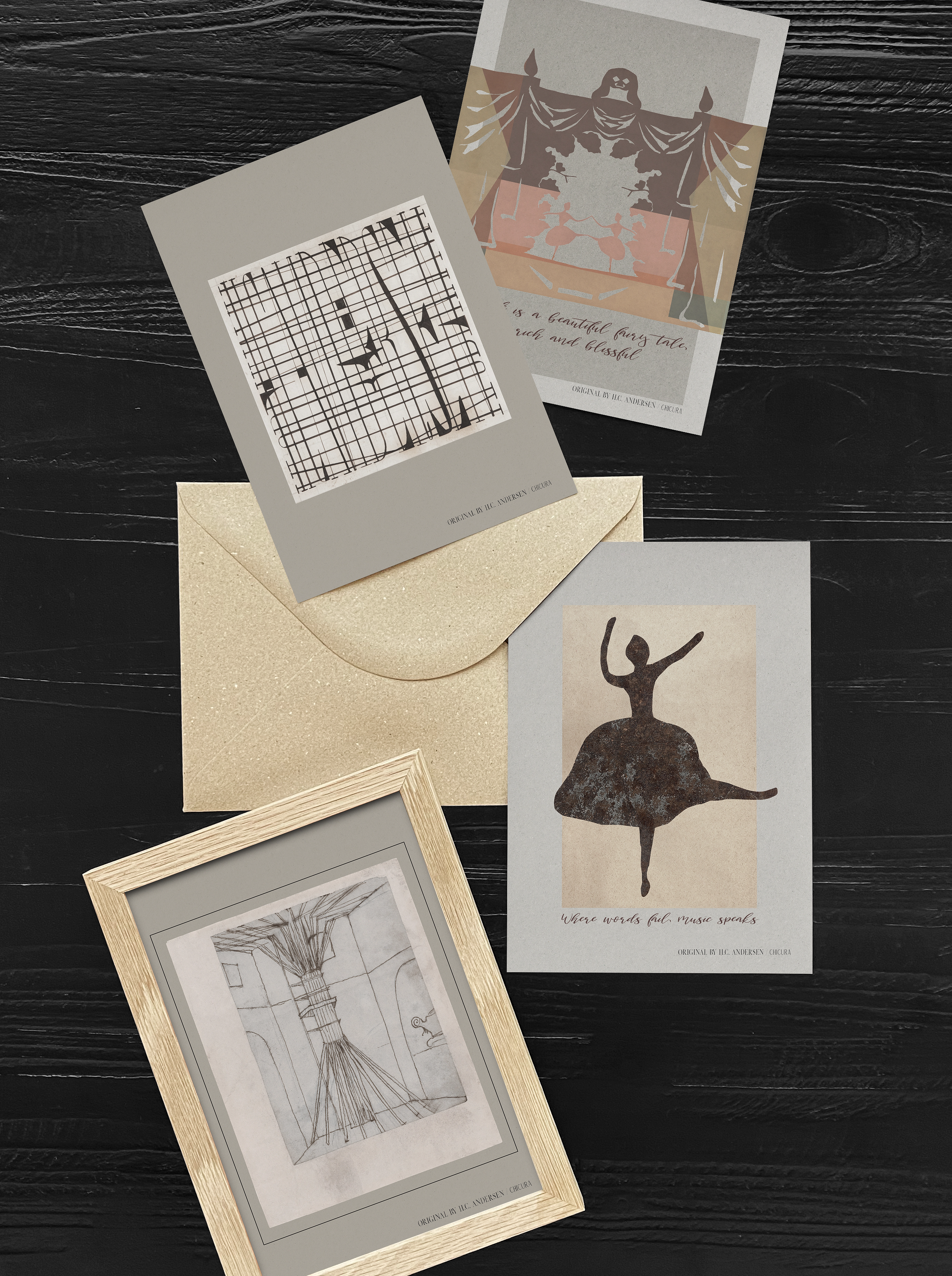 ChiCura H.c. Andersen Dancer, 100X140 cm, Posters, Beige - Illustrations, Homeware