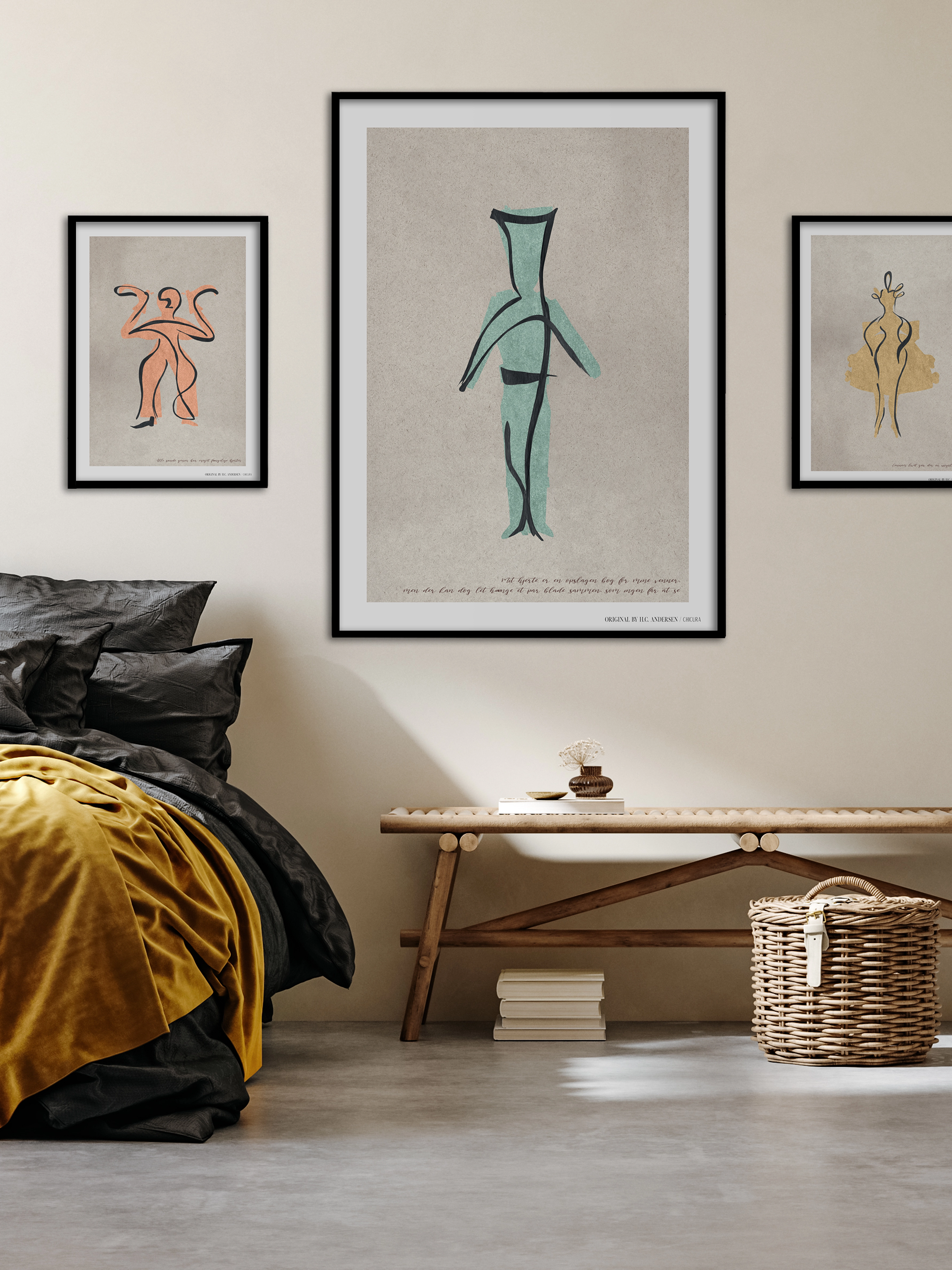 ChiCura H.c. Andersen Open Book, 100X140 cm, Posters, Beige - Illustrations, Homeware