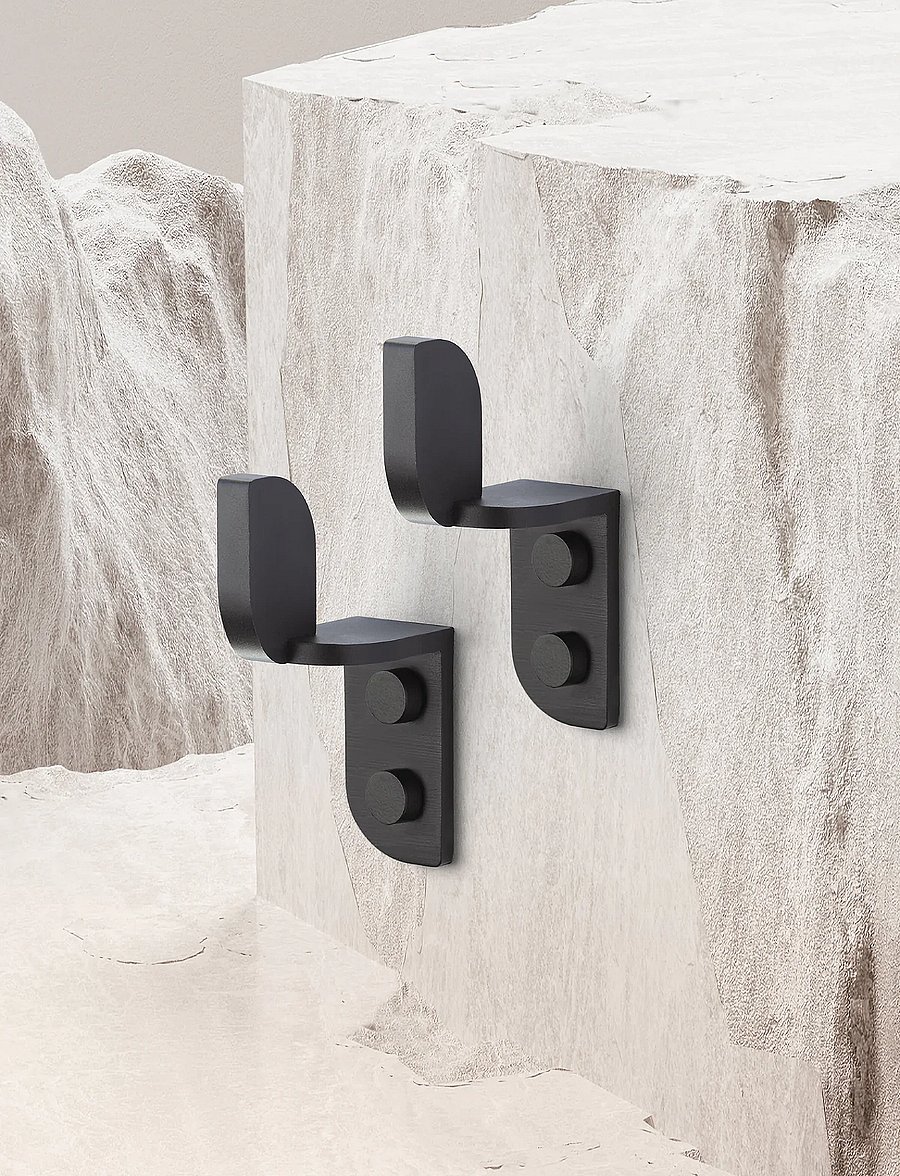 ChiCura - Tabula Wall Hooks Black (2 pcs.) - konksud - black - 0