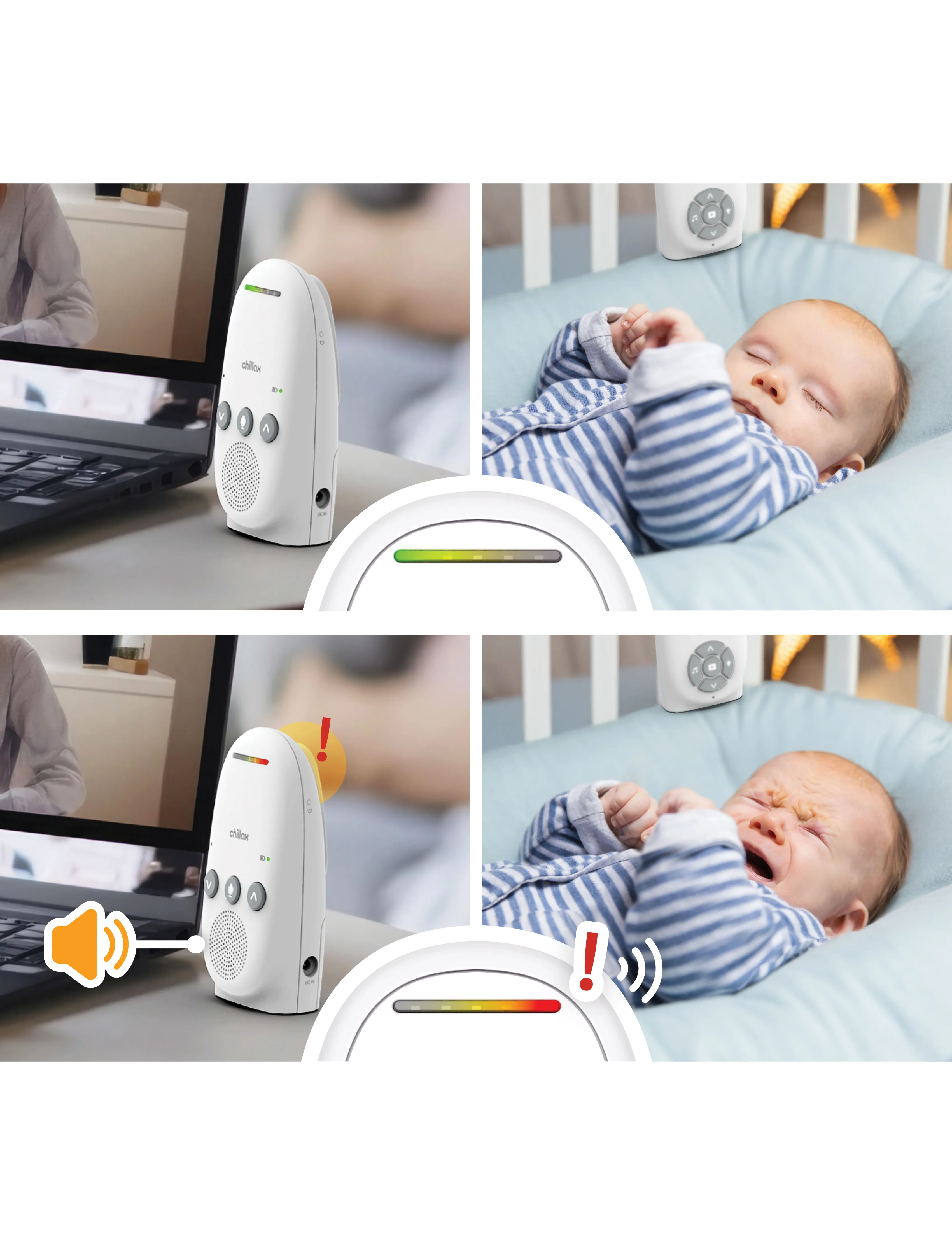 Chillax - Baby 210 Audio Baby Monitor with Nigh Light - babyalarmer - white - 2