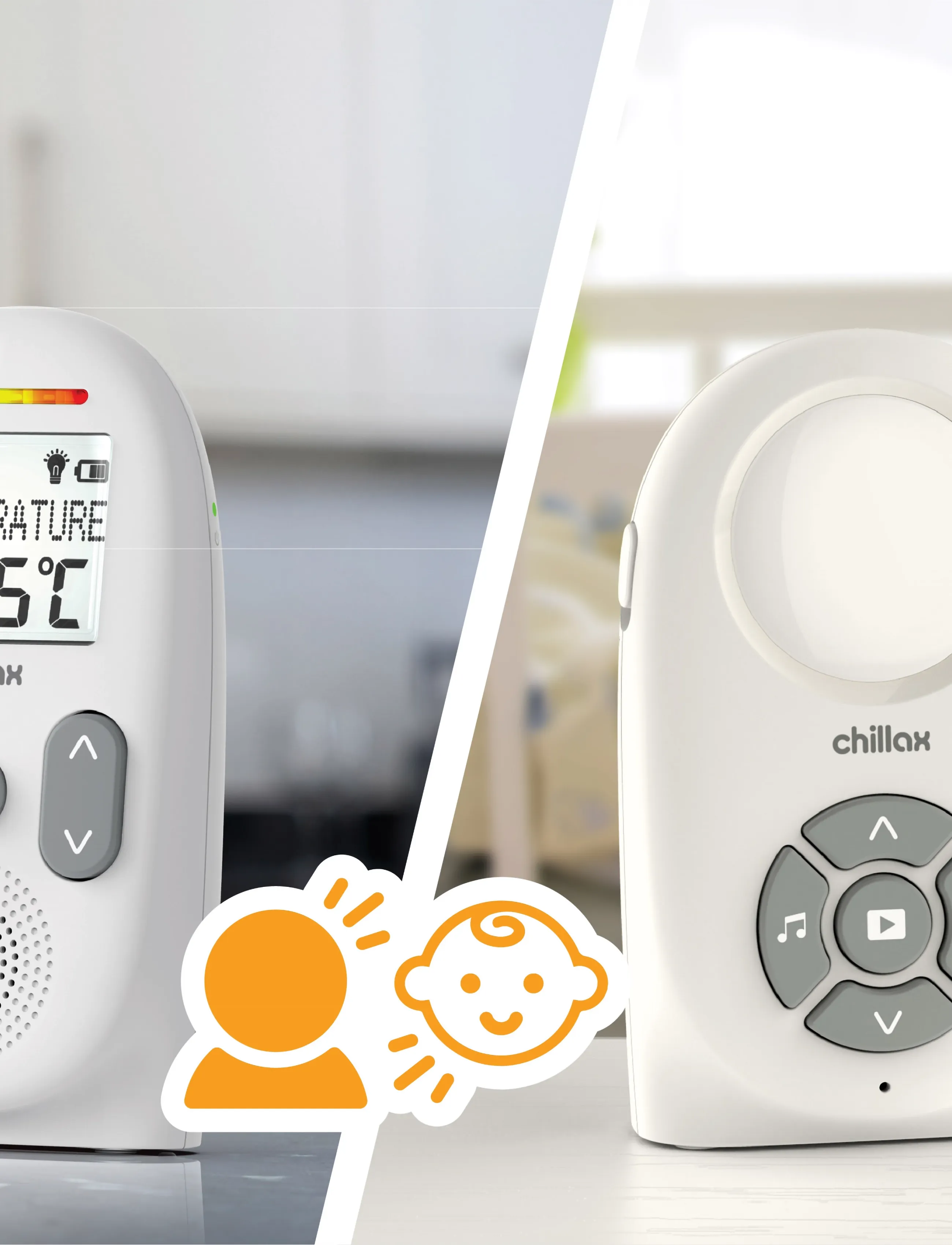 Chillax Baby 260 Audio Monitor With Display, One Size, Safety, Weiß - Monitors, Kinder