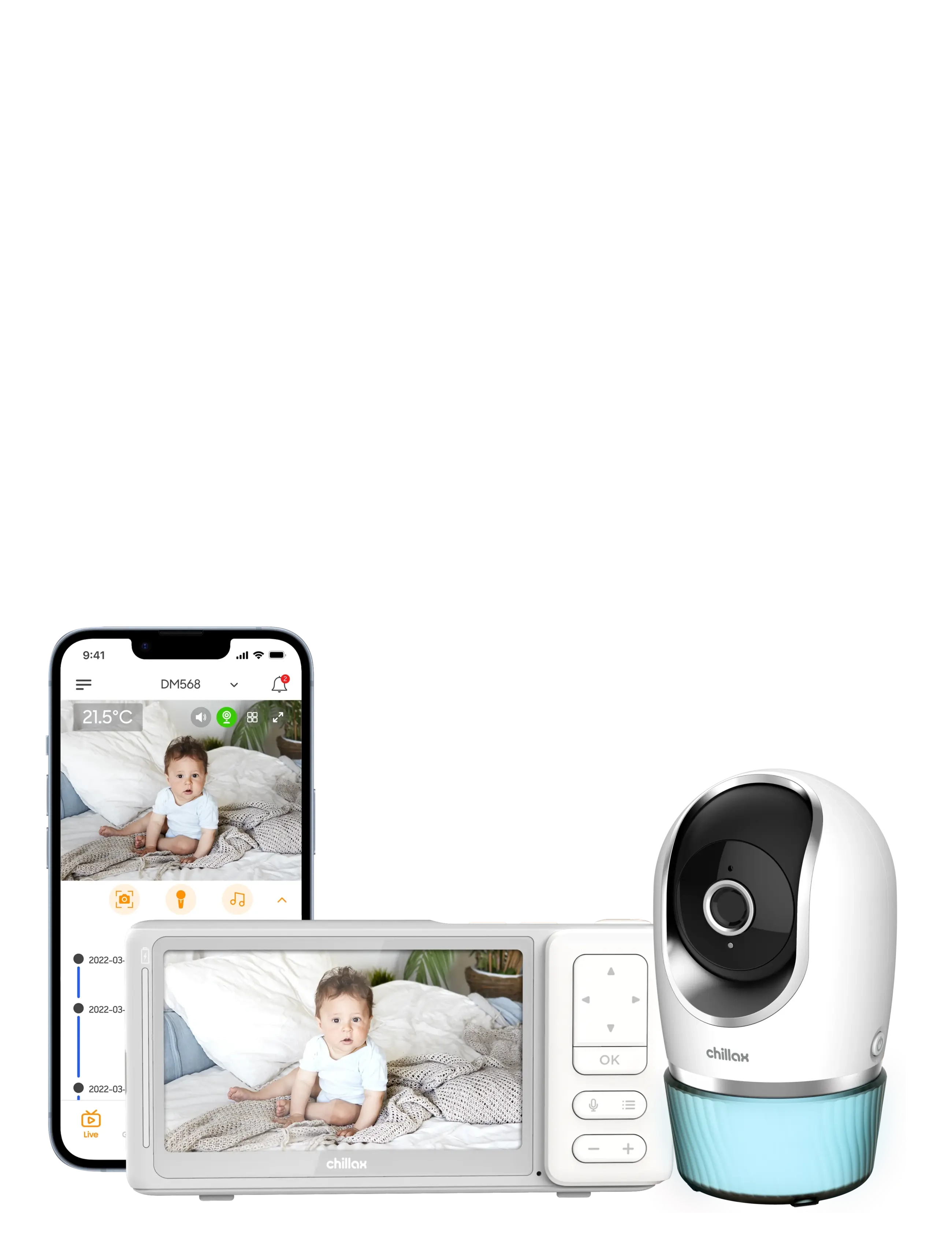Chillax Candle 5" Connected Video Baby Monitor - Nieuwe Mode - WHITE / white