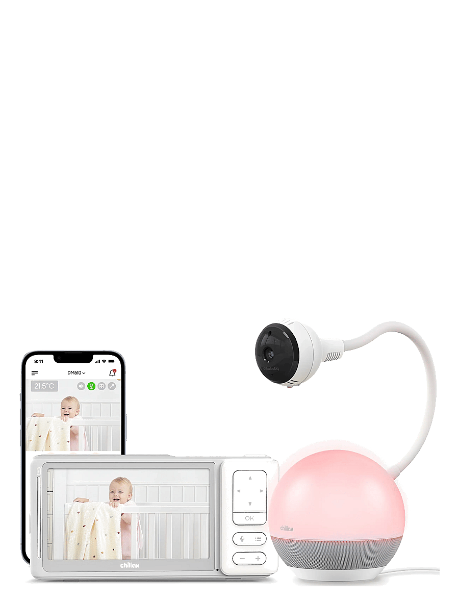 Chillax - Giraffe 360 Mood Sleep Trainer 5" Connected Video Baby Monitor - babyalarmer - white - 1