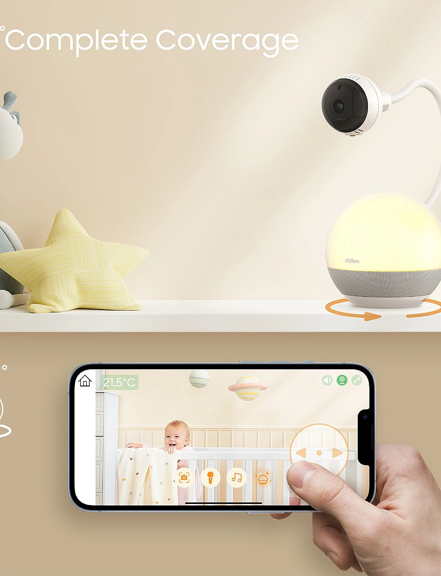 Chillax - Giraffe 360 Mood Sleep Trainer 5" Connected Video Baby Monitor - babyalarmer - white - 0