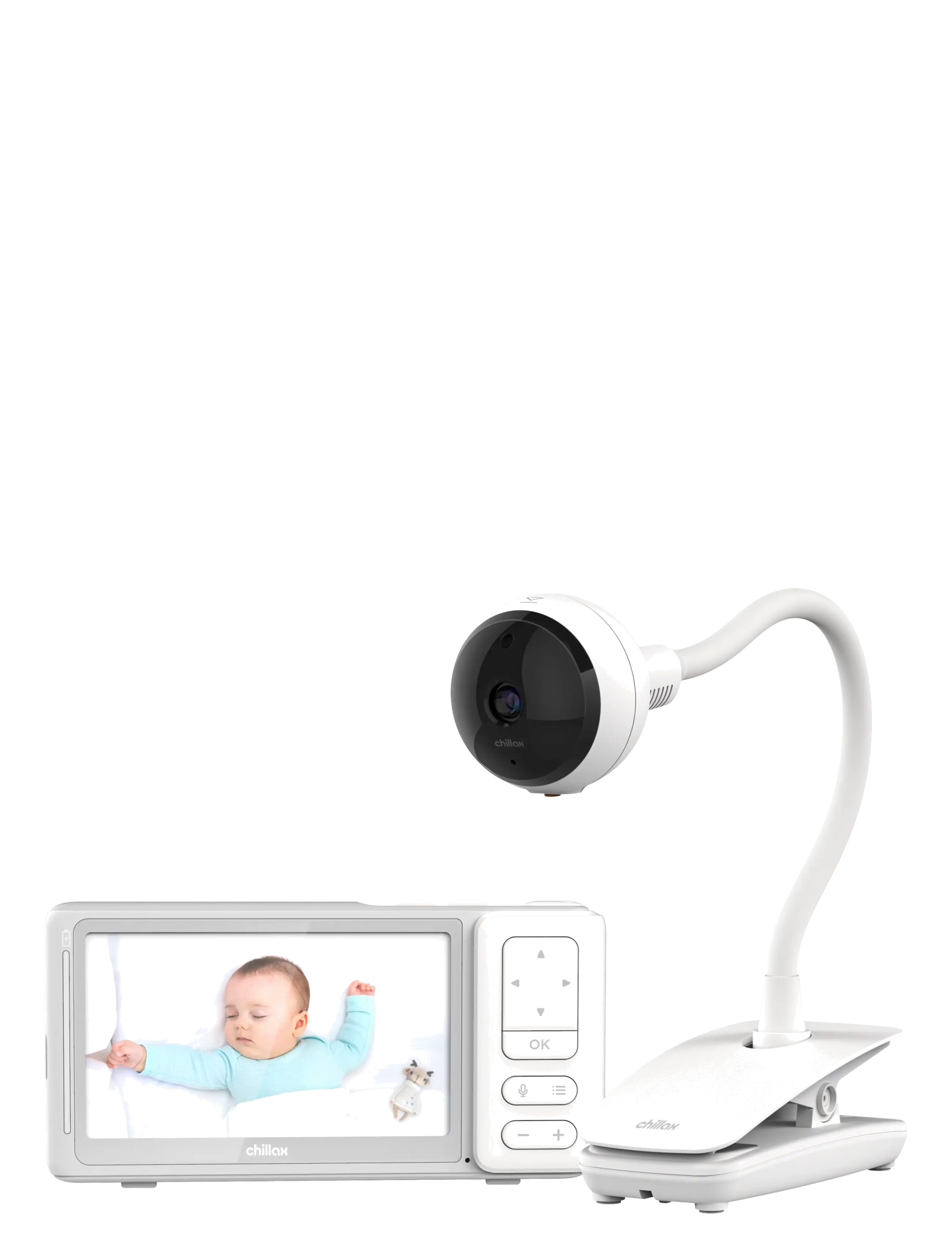 Chillax Giraffe Clip 5" Connected Video Baby Monitor, One Size, Safety, Weiß - Monitors, Kinder