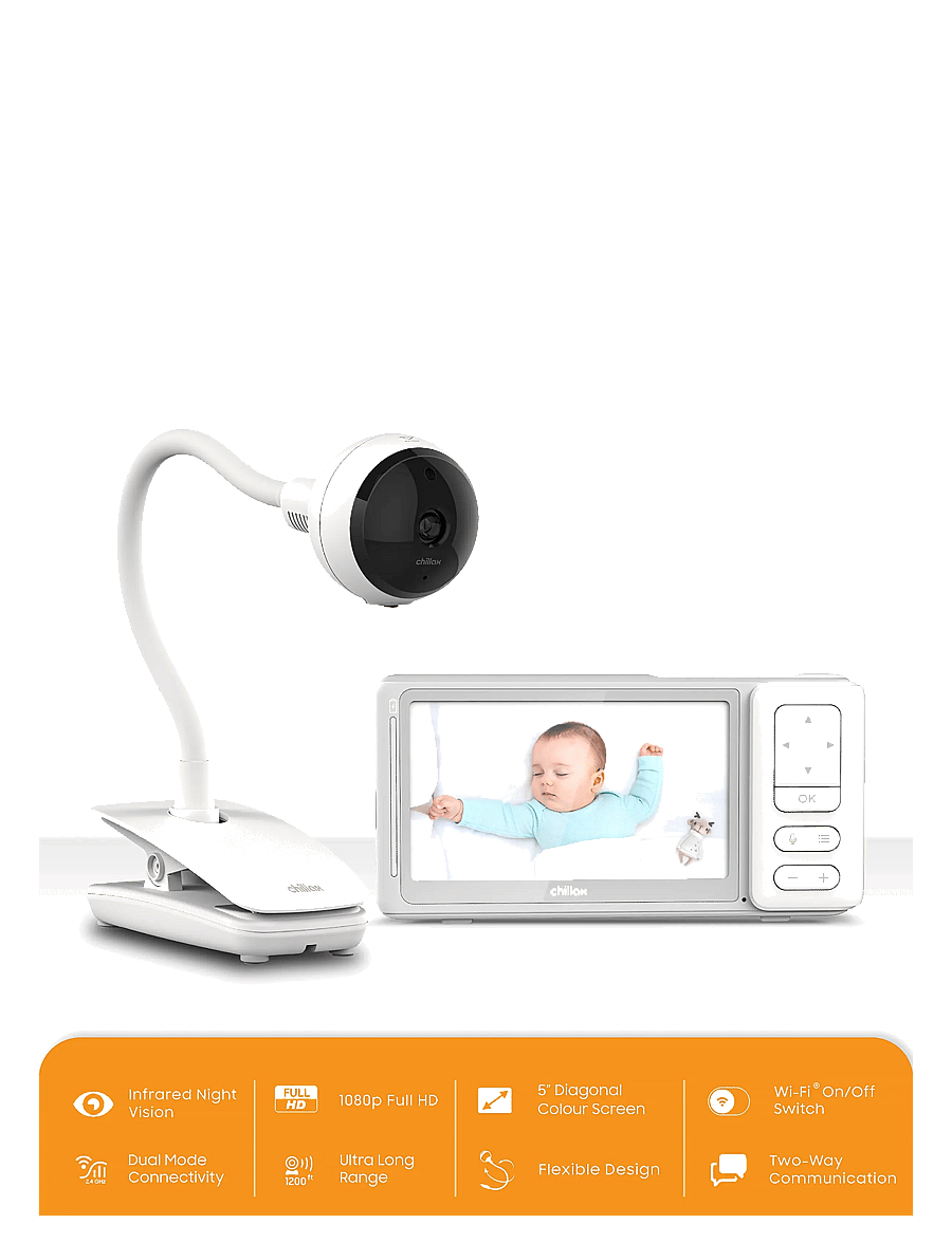 Chillax - Giraffe Clip 5" Connected Video Baby Monitor - babyalarmer - white - 4