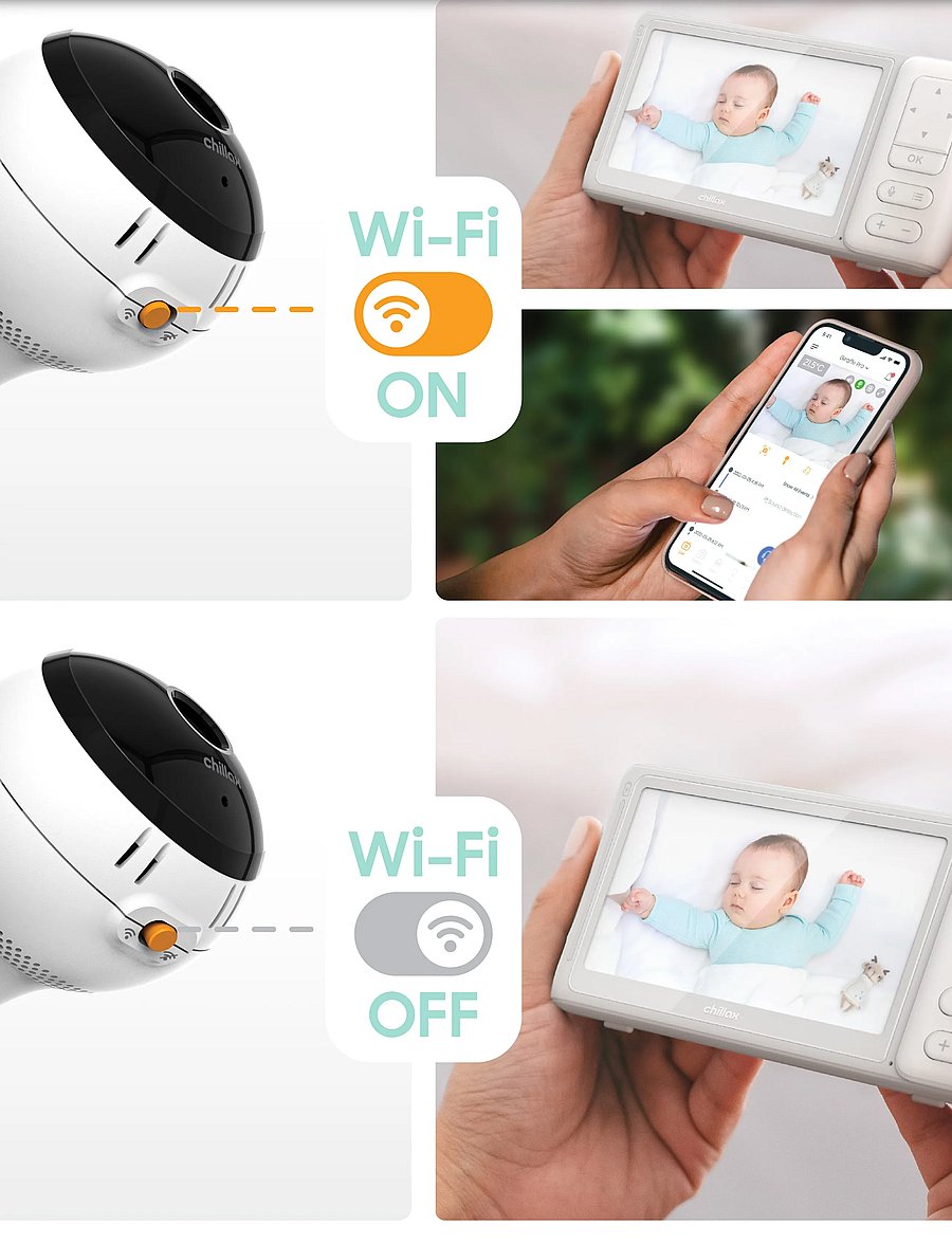 Chillax - Giraffe Portable Clip 5" Connected Video Baby Monitor - babyalarmer - white - 0