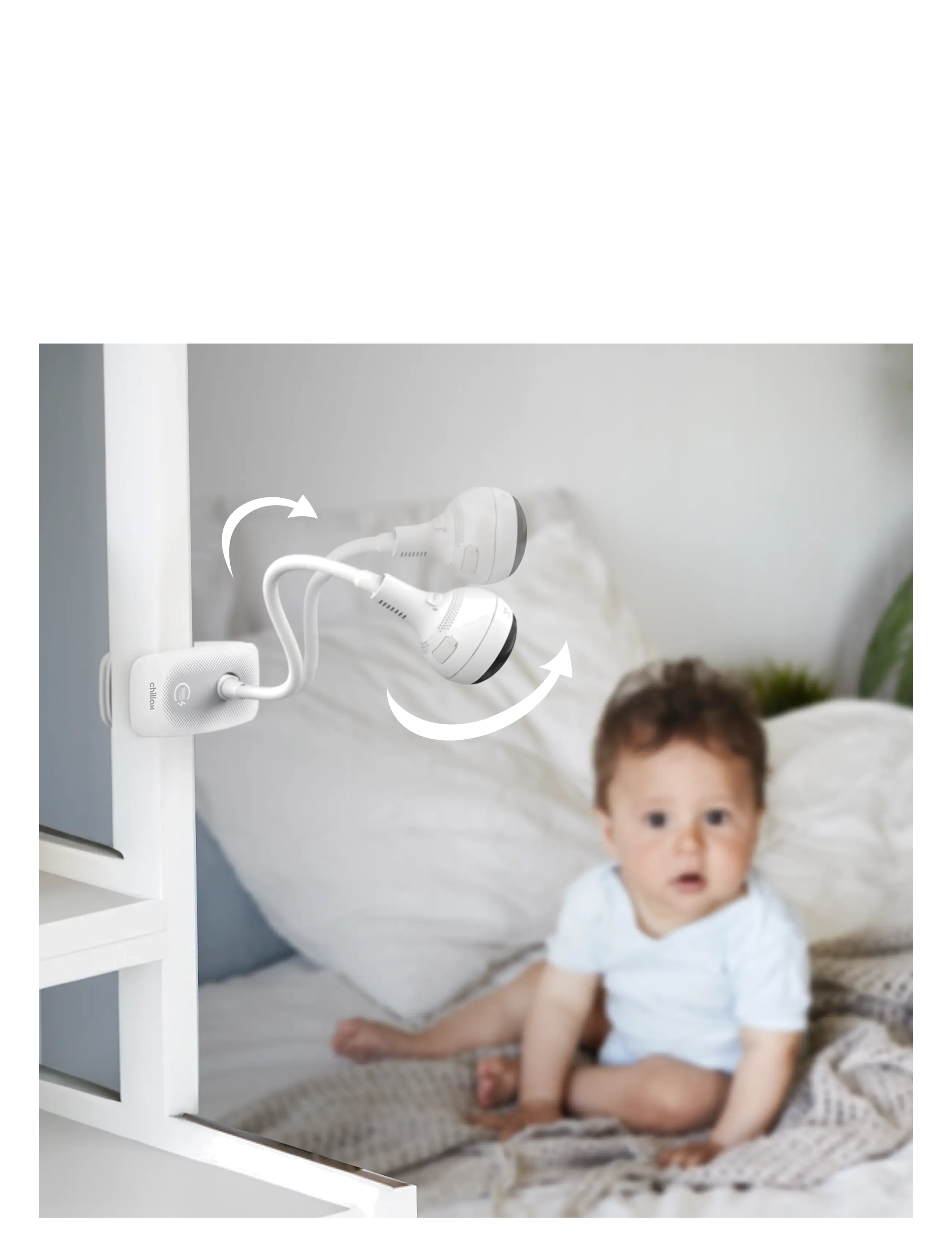 Chillax - Giraffe Portable Clip 5" Connected Video Baby Monitor - babyalarmer - white - 4