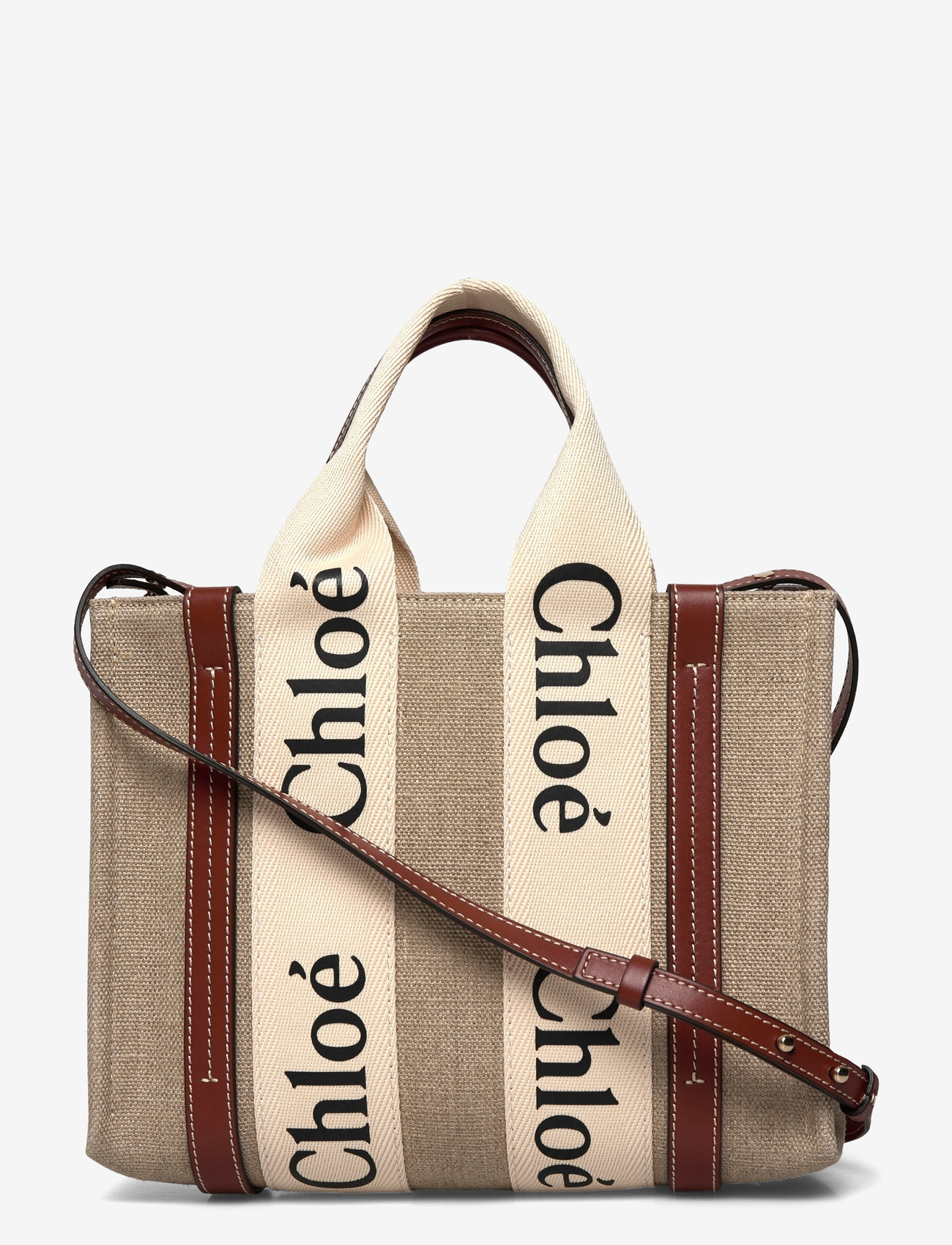 Chloé - Woody Tote Bag - tote bags - beige - 0