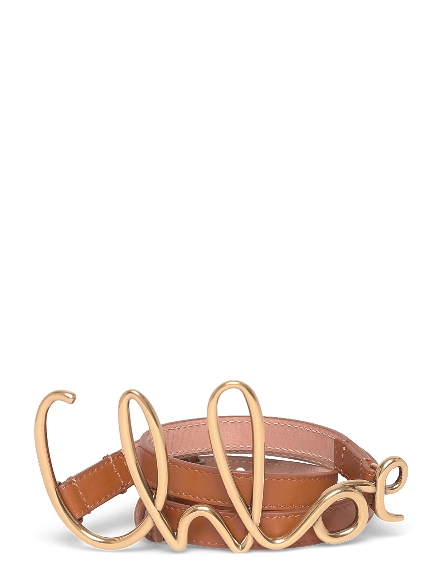 Chloé - Iconic Small Belt - læderbælter - brown - 0