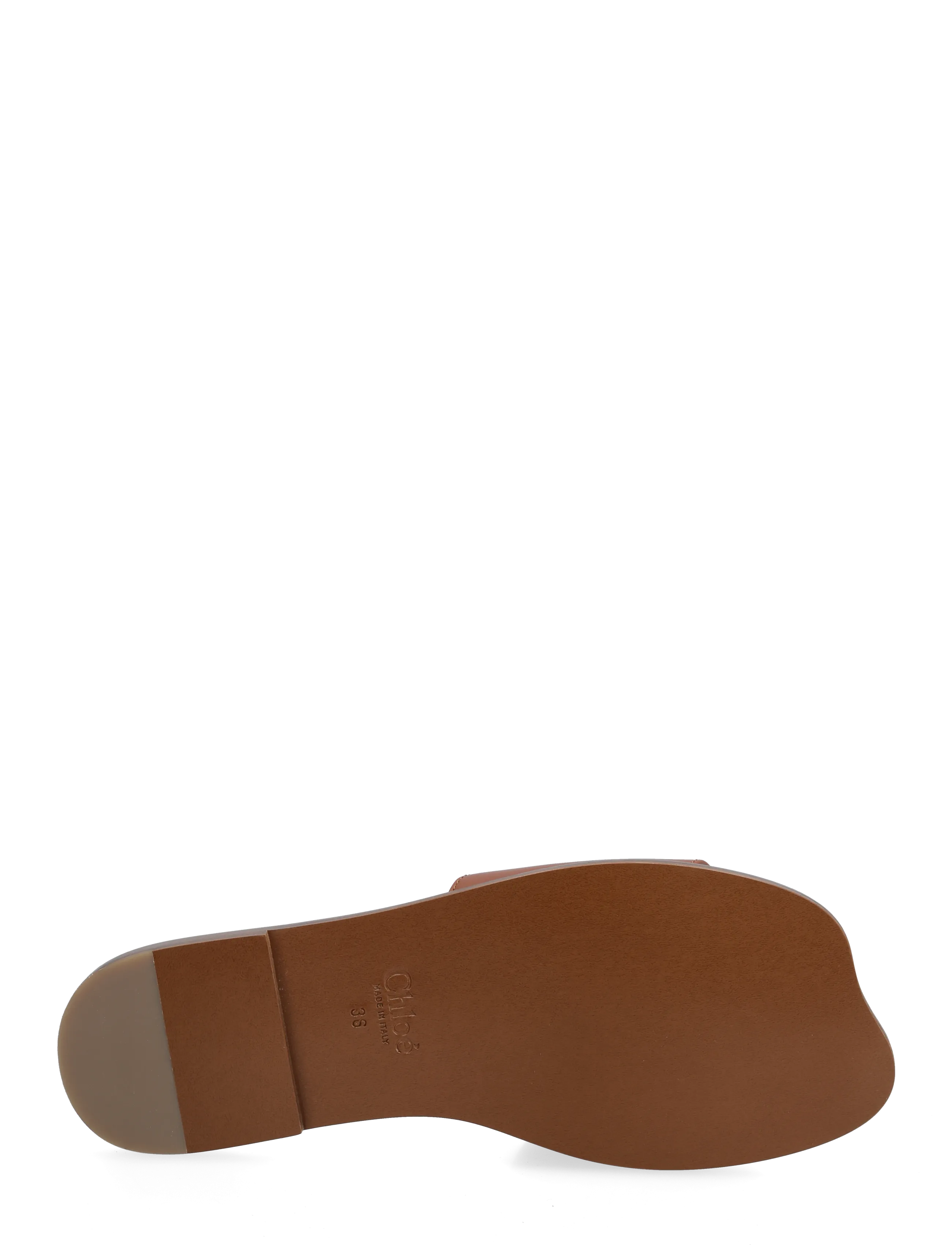 Chloé - Soleil Leather Flat Slide Sandals - platta sandaler - brown - 4