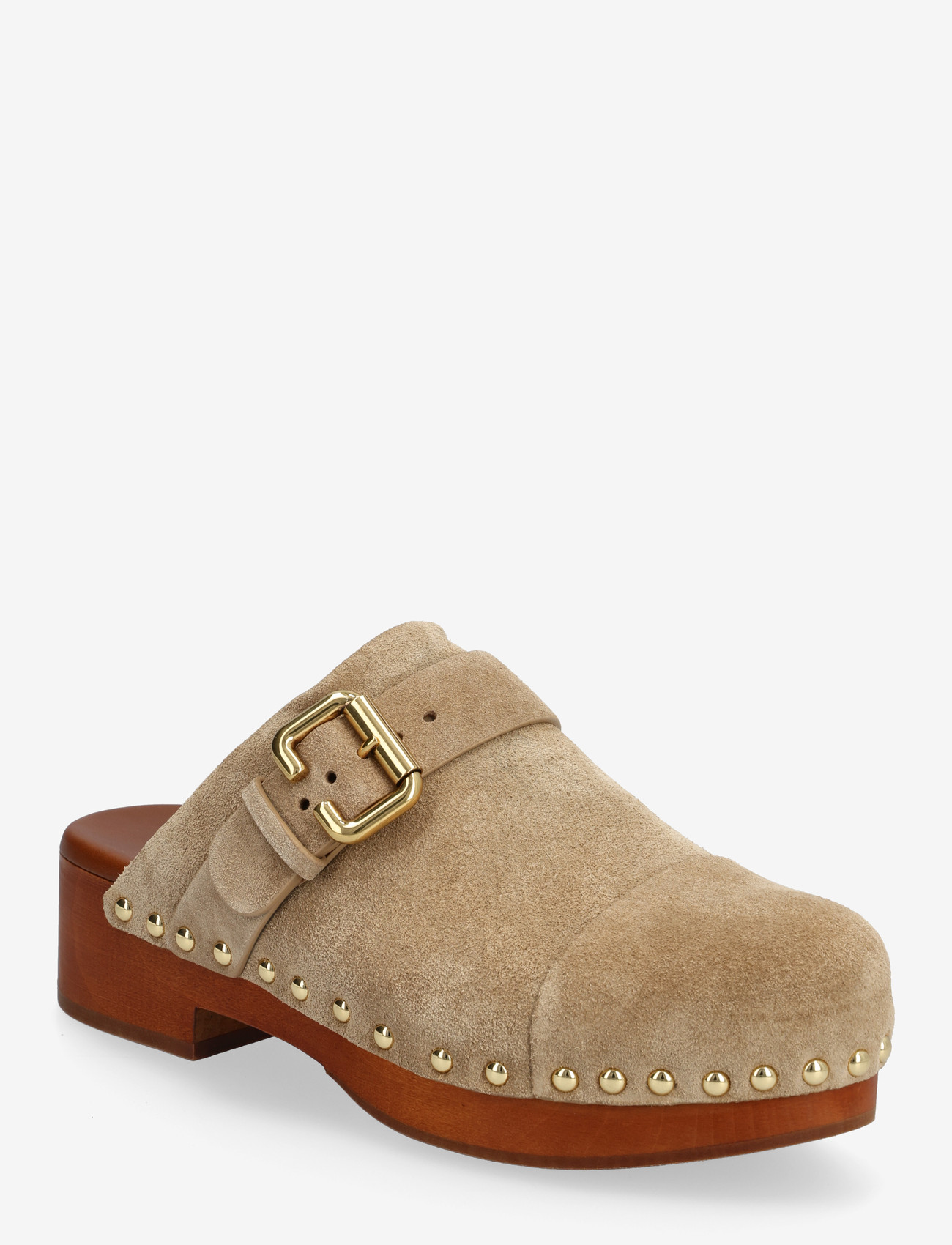 Chloé - Jeannette Suede Buckle Clogs - crocksid - beige - 0