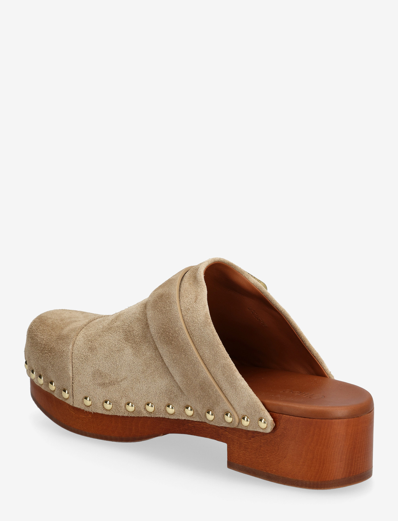 Chloé - Jeannette Suede Buckle Clogs - crocksid - beige - 2