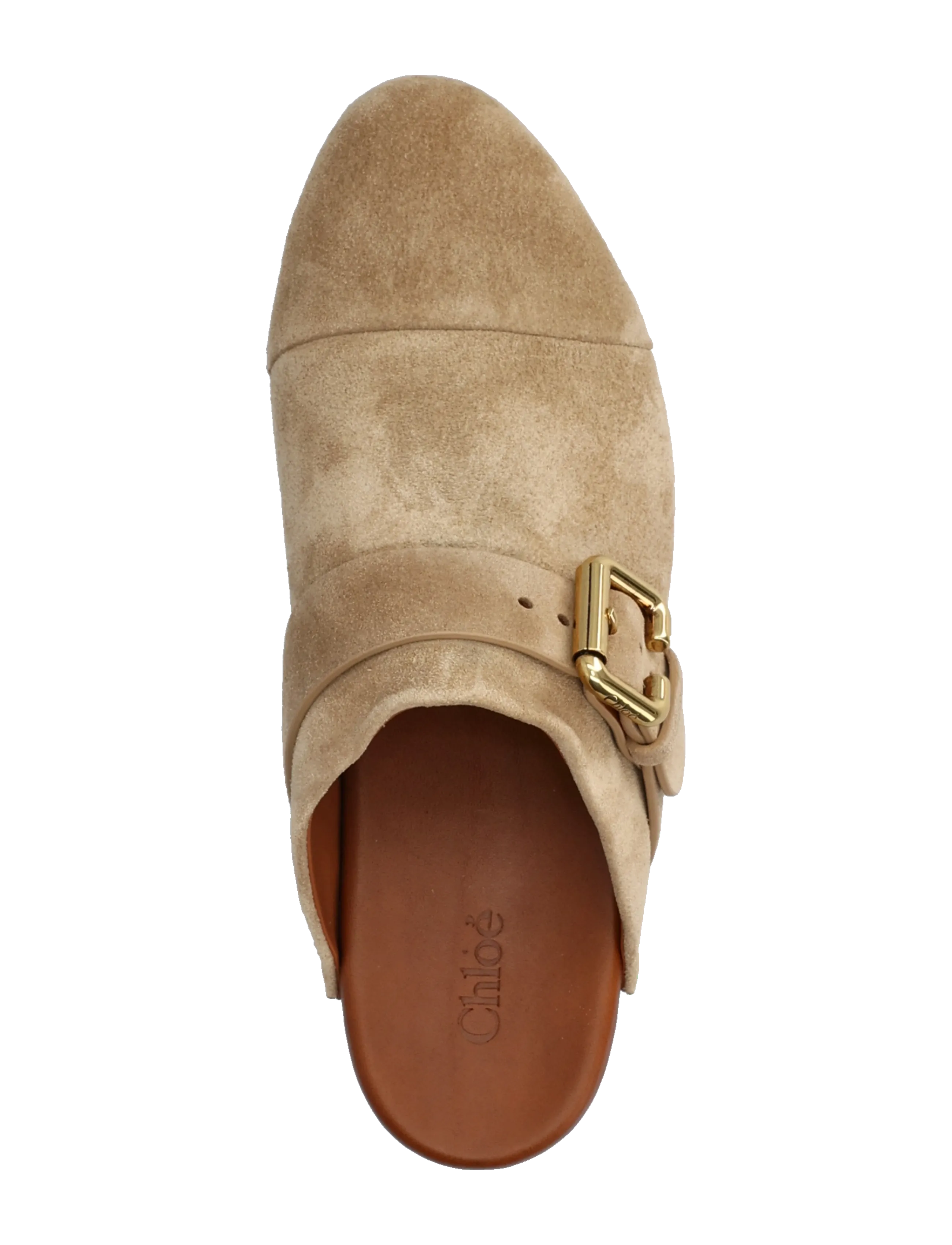 Chloé - Jeannette Suede Buckle Clogs - clogs - beige - 3